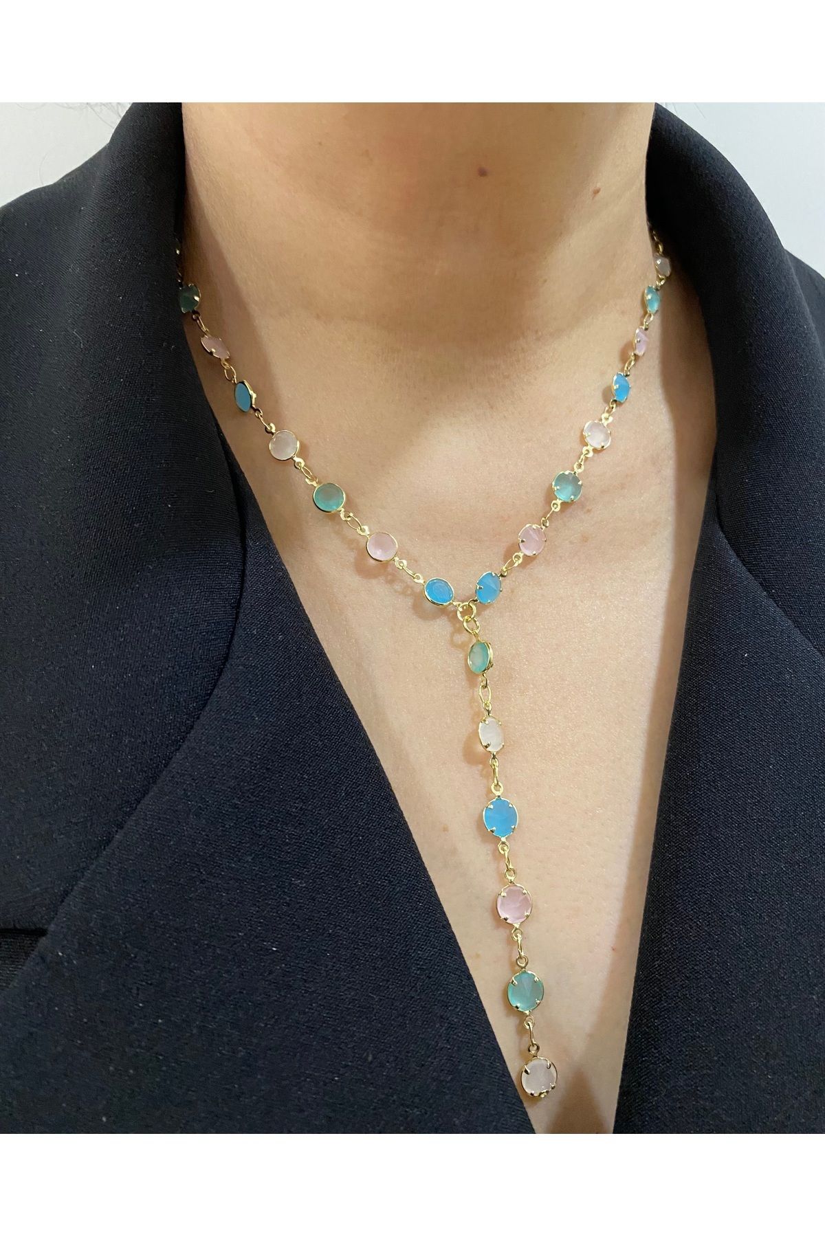 Passionis Jewelry Y KOLYE UZUN BONCUKLU DEKOLTE KOLYESİ