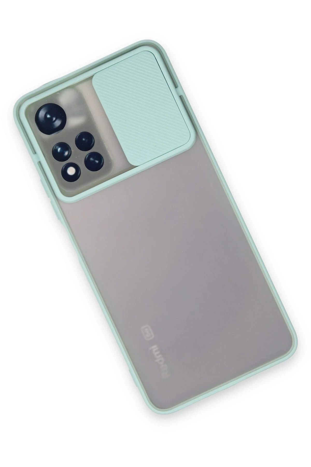 NewFace Xiaomi Redmi Note 11T Kılıf Palm Buzlu Kamera Sürgülü Silikon - Turkuaz BSTMY