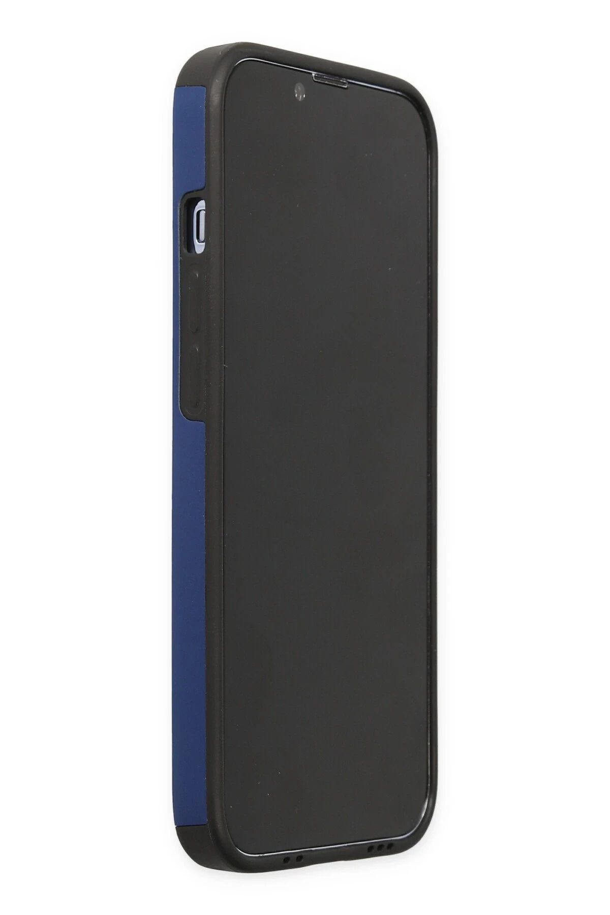 NewFace iPhone 14 Pro Kılıf Mega Standlı Silikon - Mavi BSTMY