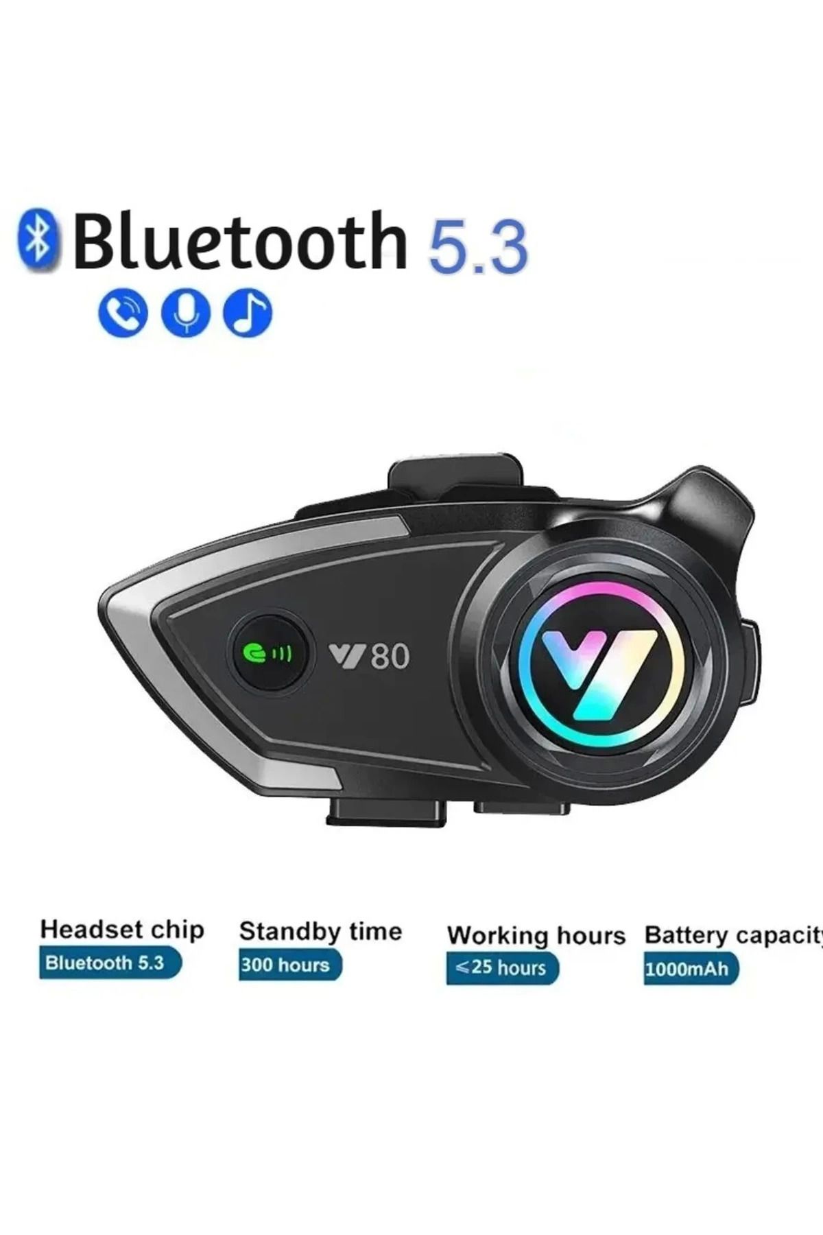 2025 Moda Y80 Motosiklet Kask Kulaklık Intercom Işıklı Motorsiklet Interkom