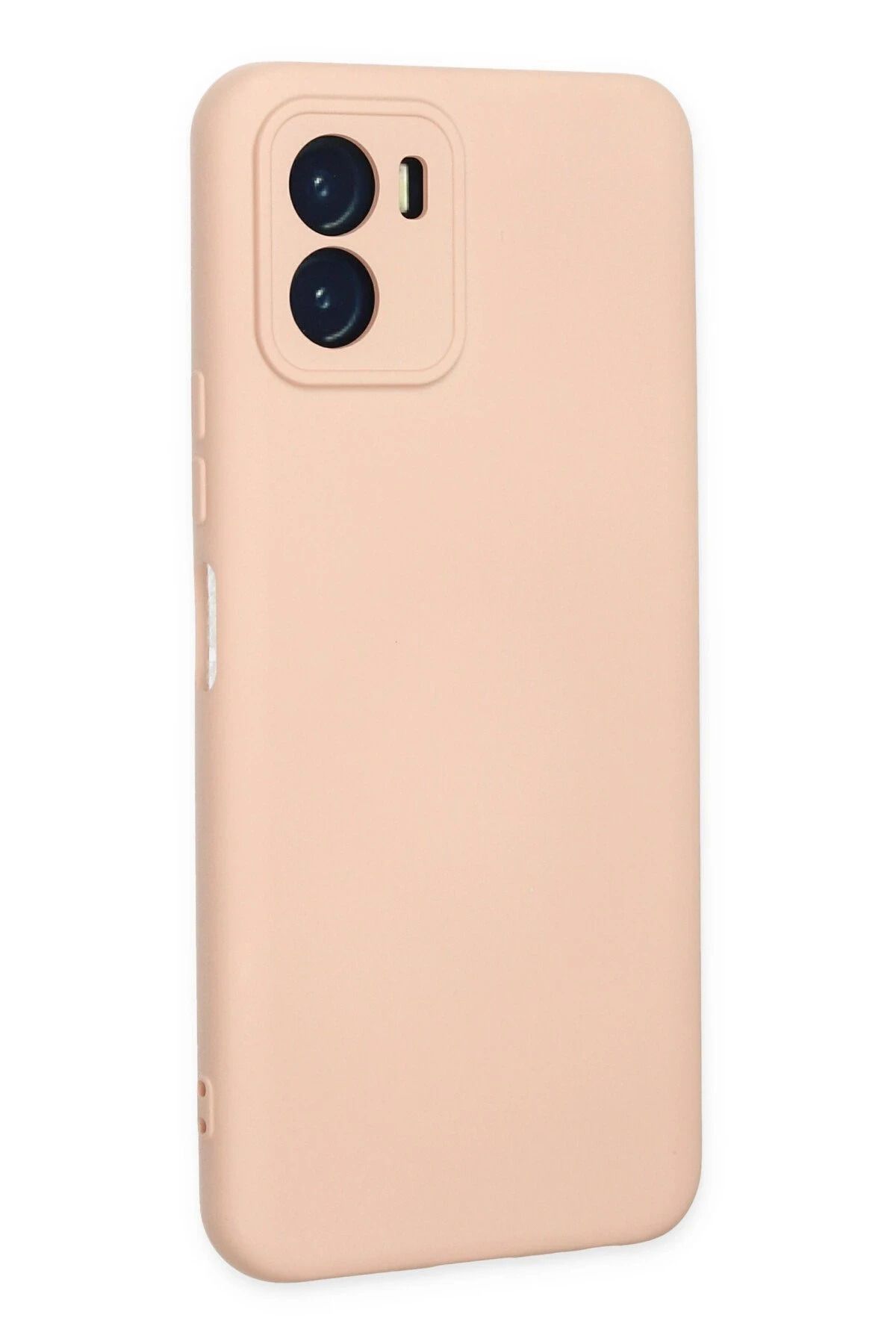 NewFace Vivo Y15S Uyumlu  Kılıf Nano içi Kadife Silikon - Pudra BSTMY