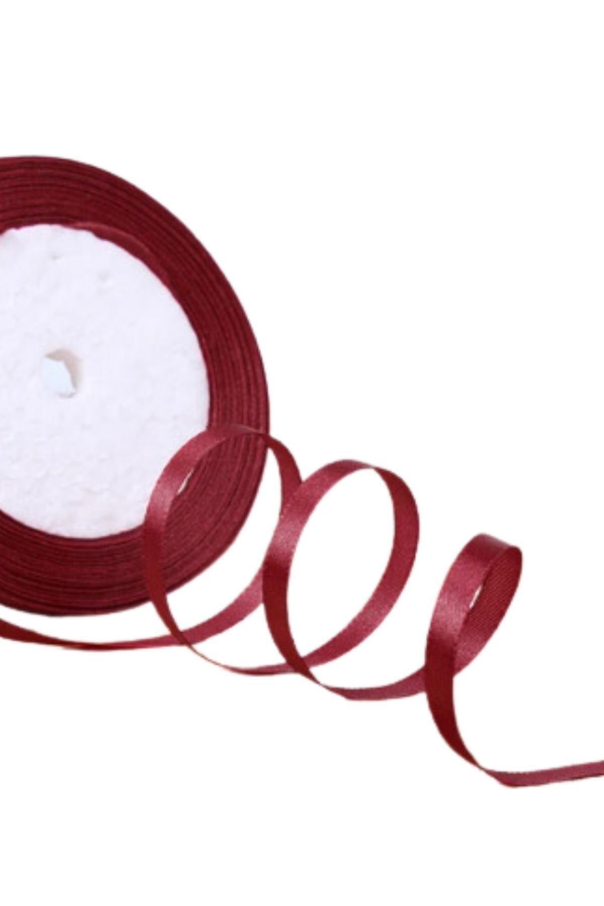 Allproduct Saten Kurdele 3 cm 10 Metre Bordo