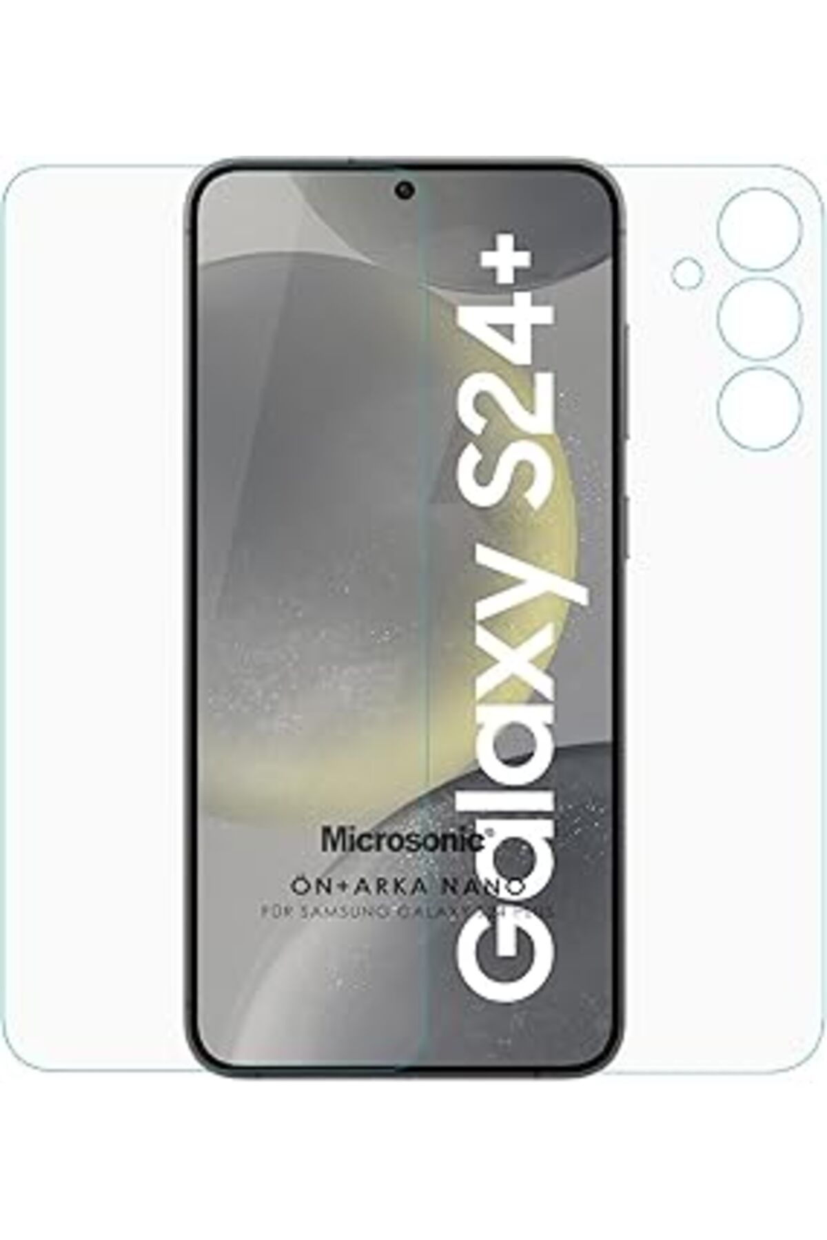 Pazarcan Microsonic Samsung Galaxy S24 Plus Ön + Arka Nano Cam Ekran Koruyucu [Galaxy S24 Plus Ile Uyumlu Ek