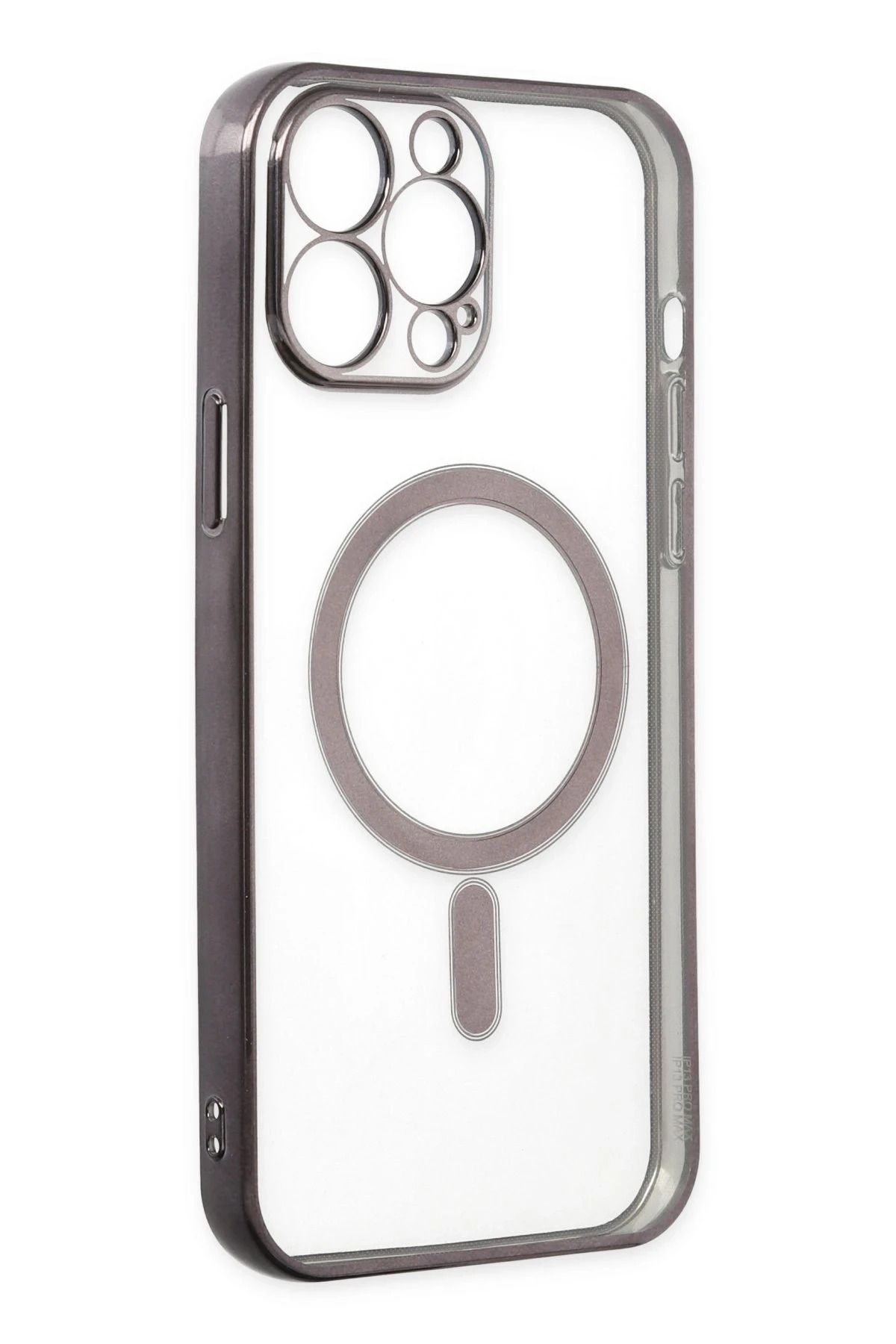 NewFace iPhone 14 Pro Kılıf Magneticsafe Lazer Silikon - Siyah GLSTD