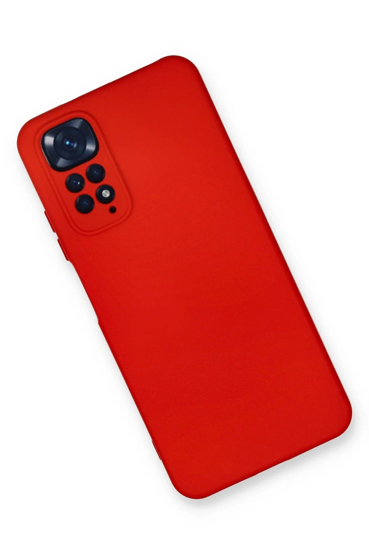NewFace Xiaomi Redmi Note 11 Uyumlu  Kılıf Nano içi Kadife Silikon - Kırmızı BSTMY