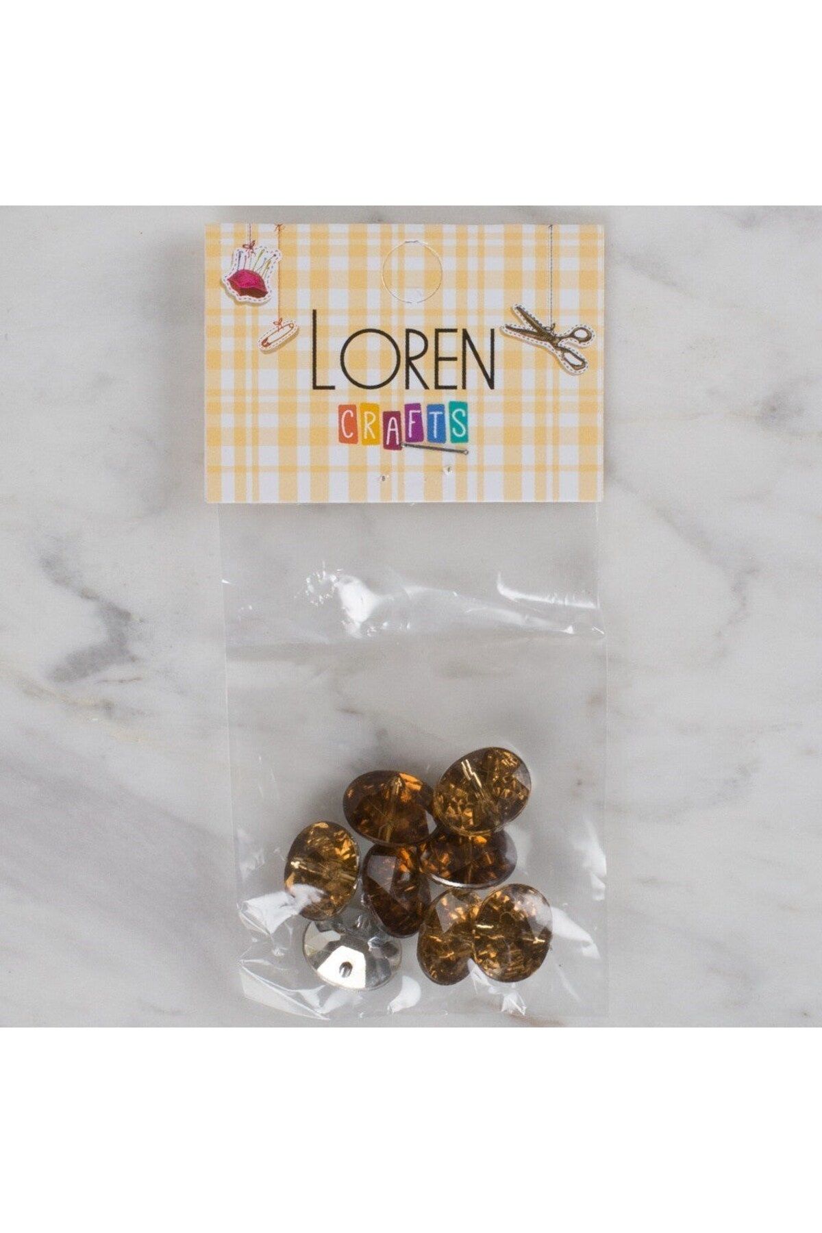 blueb Loren Crafts kahverengi 8 li düğme - 243