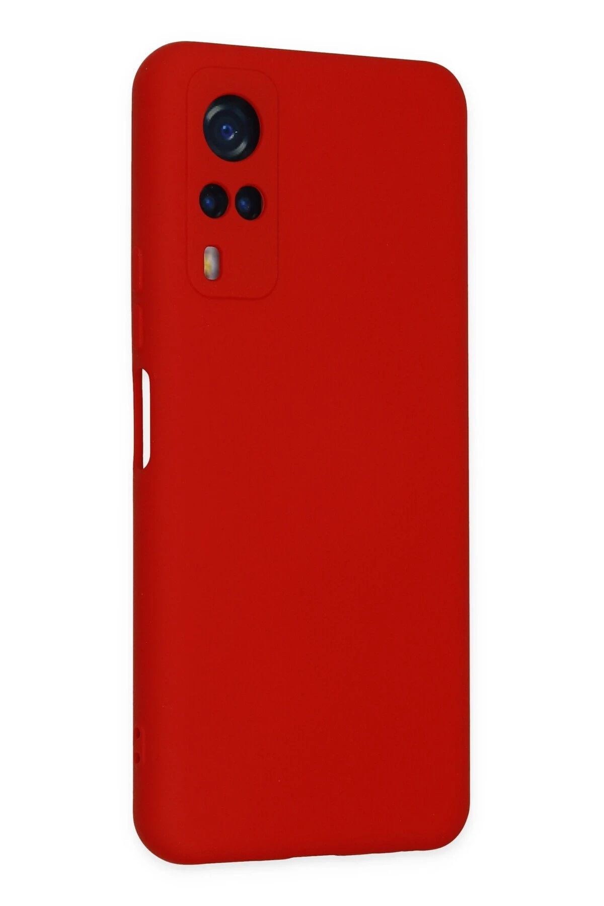 NewFace Vivo Y53S Kılıf Uyumlu Nano içi Kadife Silikon - Kırmızı BSTMY
