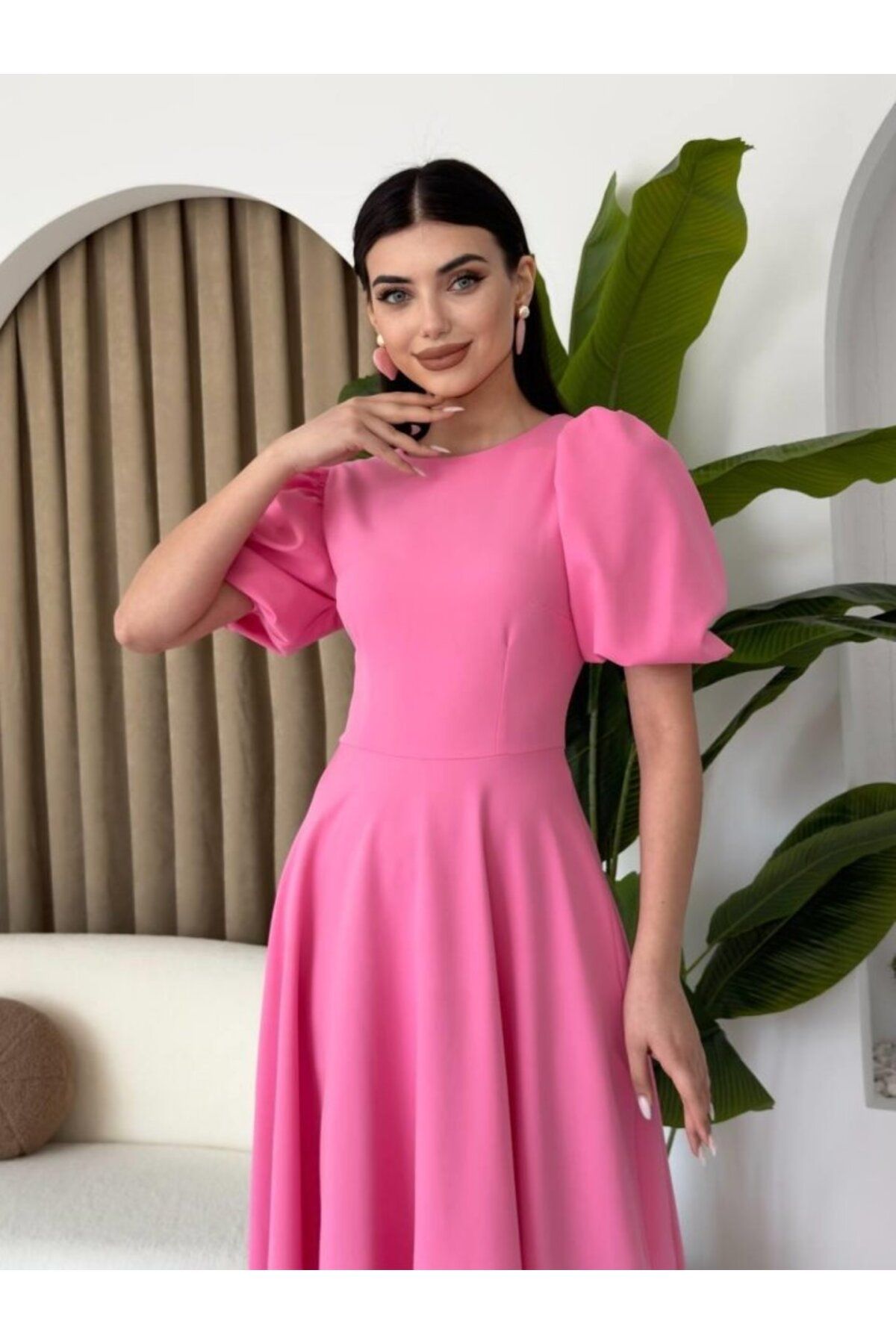 ARUZ MODA Catania Balon Kol Elbise