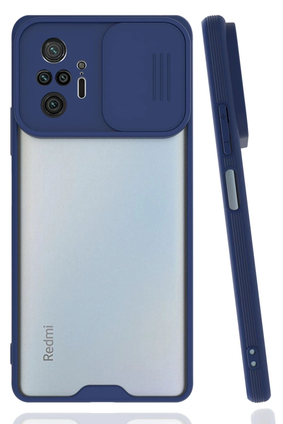 NewFace Xiaomi Redmi Note 10 Pro Kılıf Platin Kamera Koruma Silikon - Lacivert BSTMY