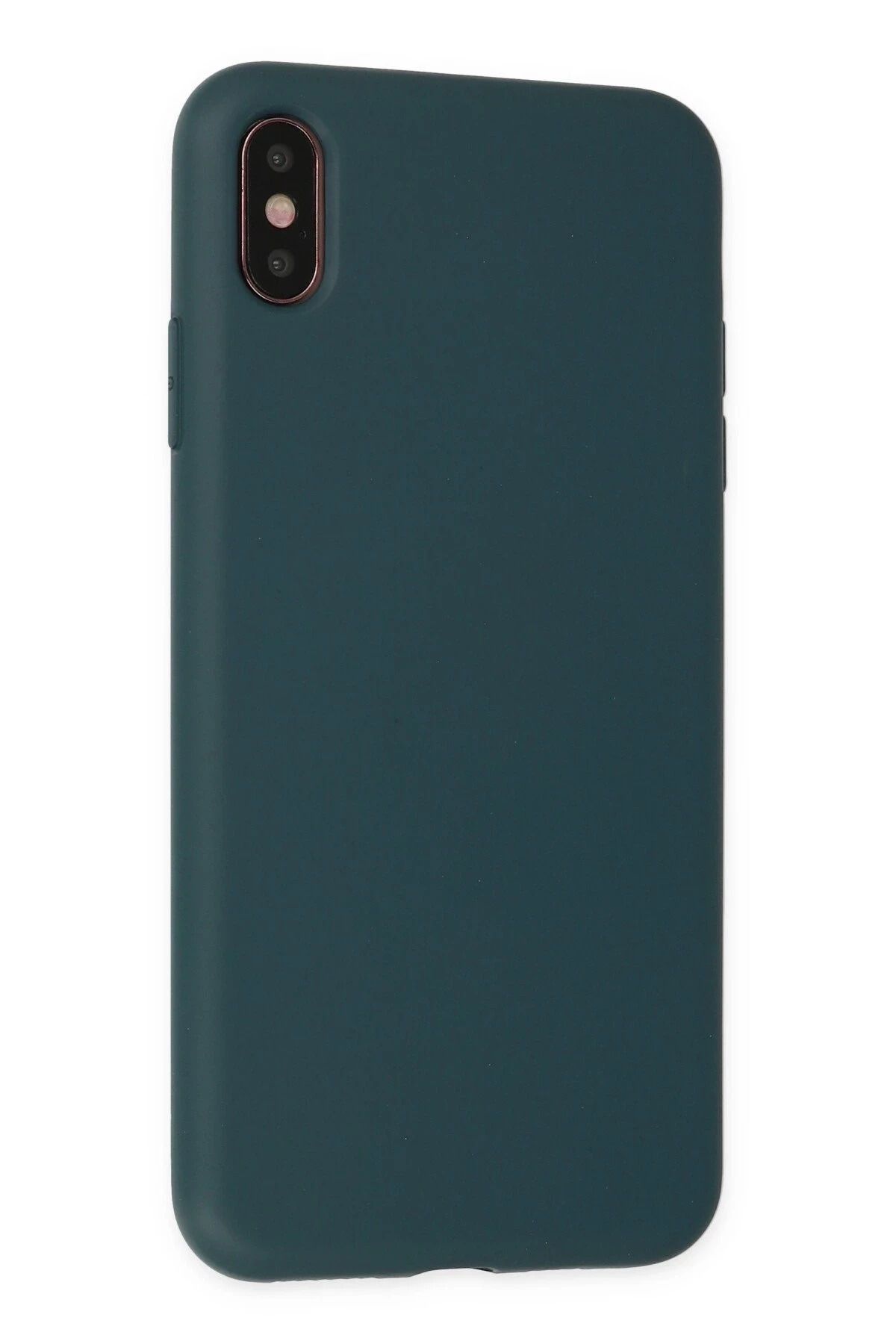 NewFace iPhone XS Max Uyumlu Kılıf Nano içi Kadife Silikon - Koyu Yeşil GLSTD