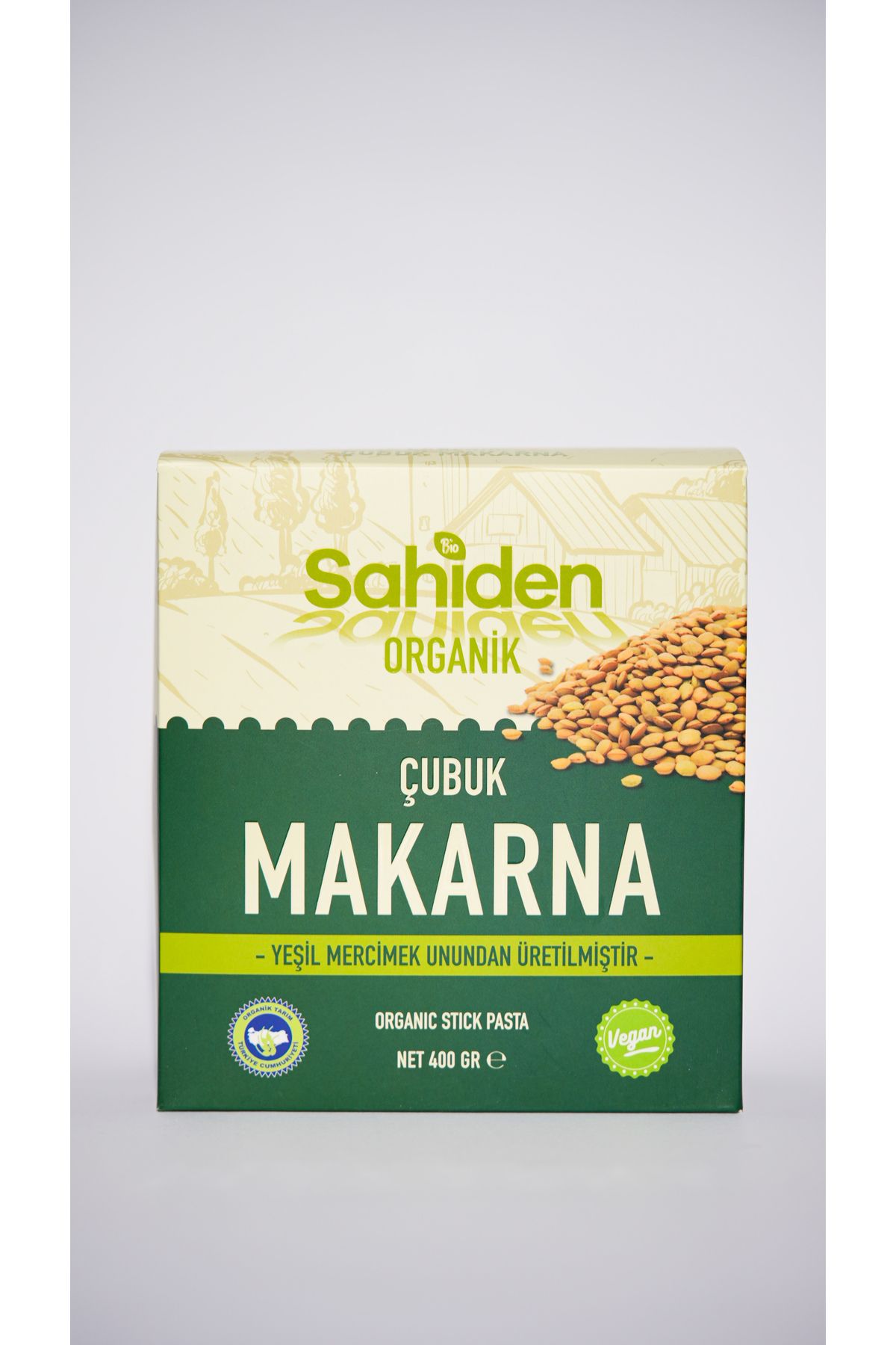 SAHİDEN ORGANİK ORGANİK ÇUBUK MAKARNA VEGAN YEŞİL MERCİMEK