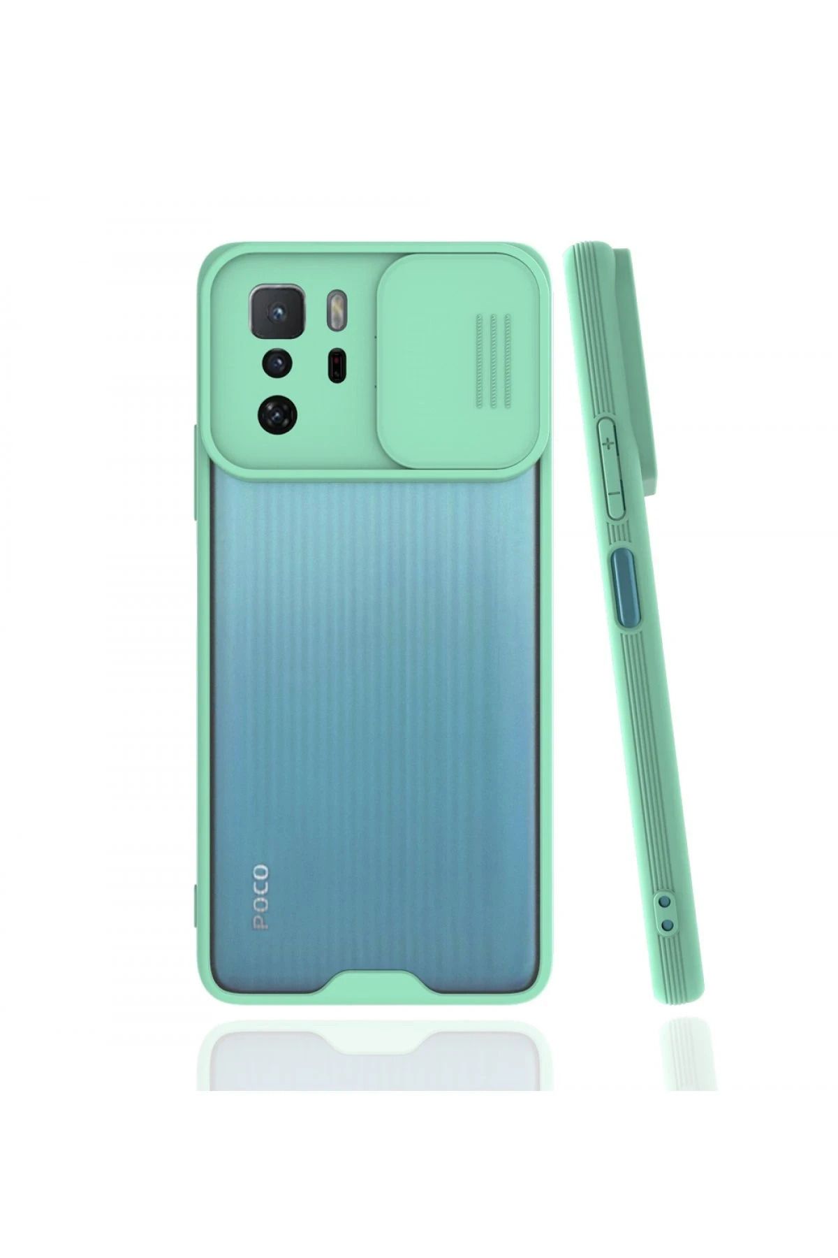 NewFace Xiaomi Poco X3 GT Kılıf Platin Kamera Koruma Silikon - Açık Yeşil BSTMY