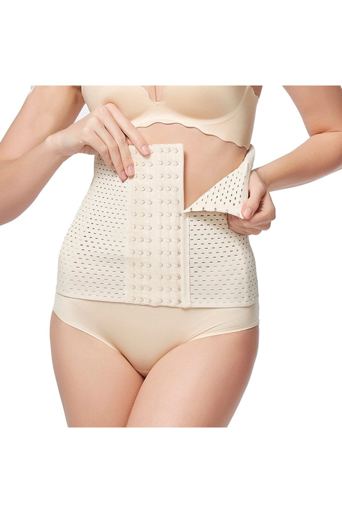 Ecosell 6 Kademe Unisex Inceltici Vücut Şekillendirici Zayıflatıcı Sıkılaştırıcı Lohusa Bel Korsesi Ten