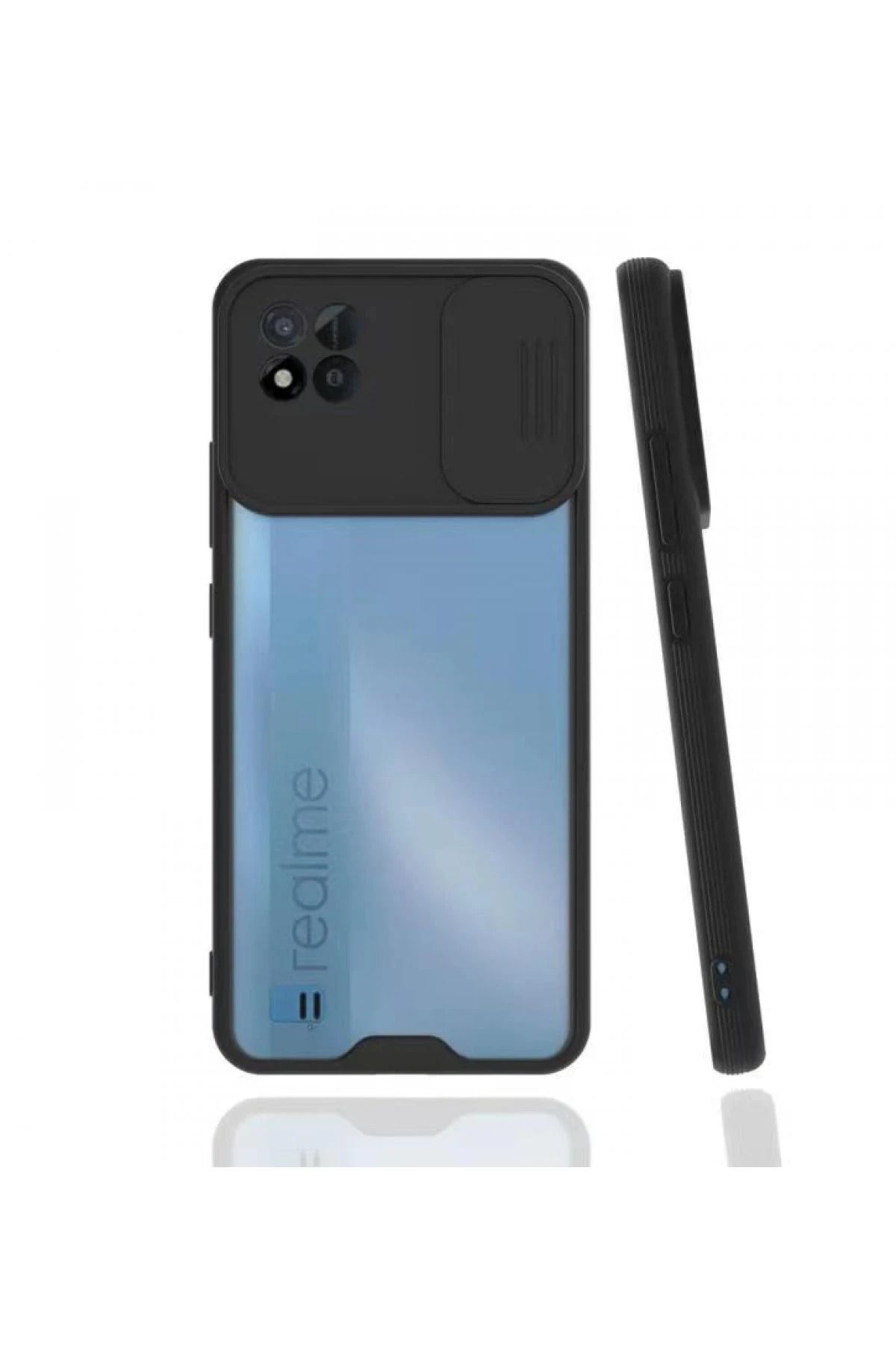 NewFace Realme C11 2021 Kılıf Platin Kamera Koruma Silikon - Siyah BSTMY