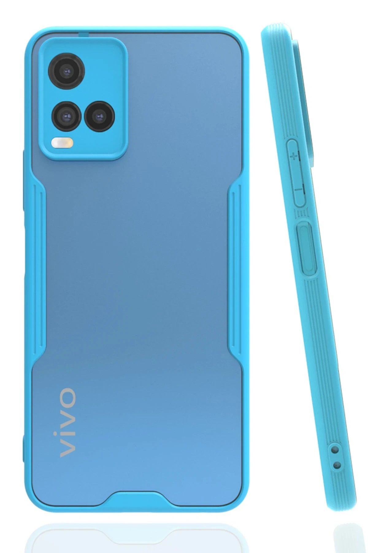 NewFace Vivo Y21S Kılıf Platin Silikon - Mavi BSTMY