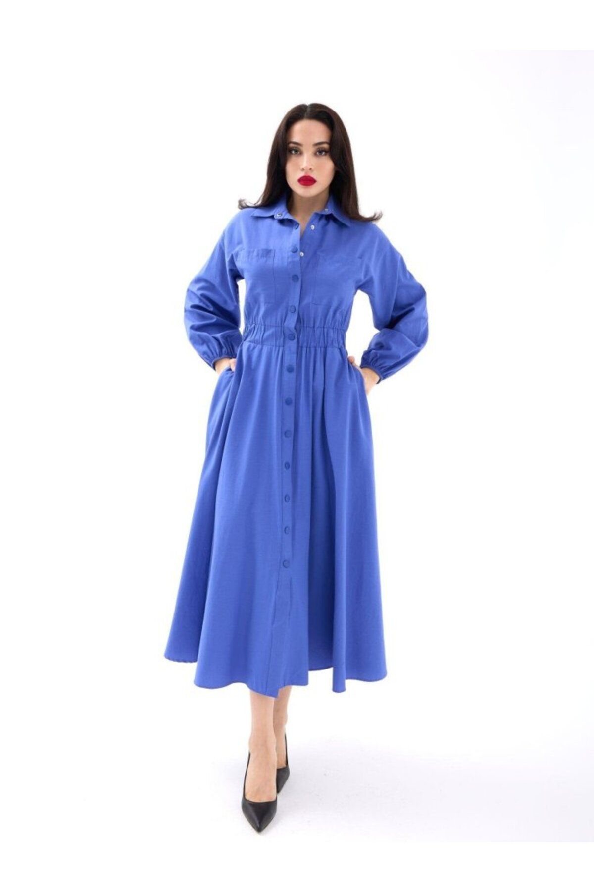 ARUZ MODA 5903 ELBİSE-MOR