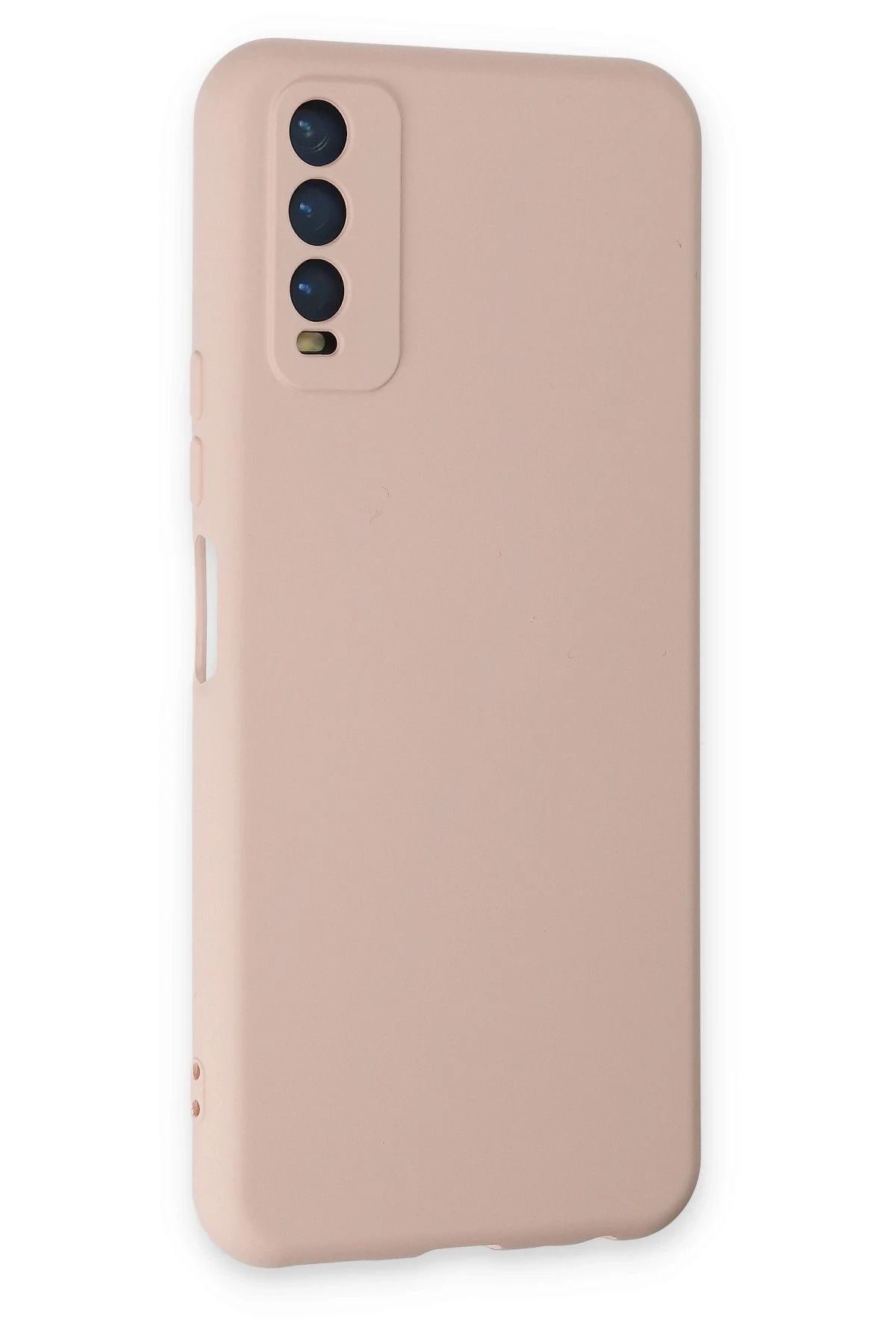 NewFace Vivo Y11S Uyumlu Kılıf Nano içi Kadife Silikon - Pudra GLSTD