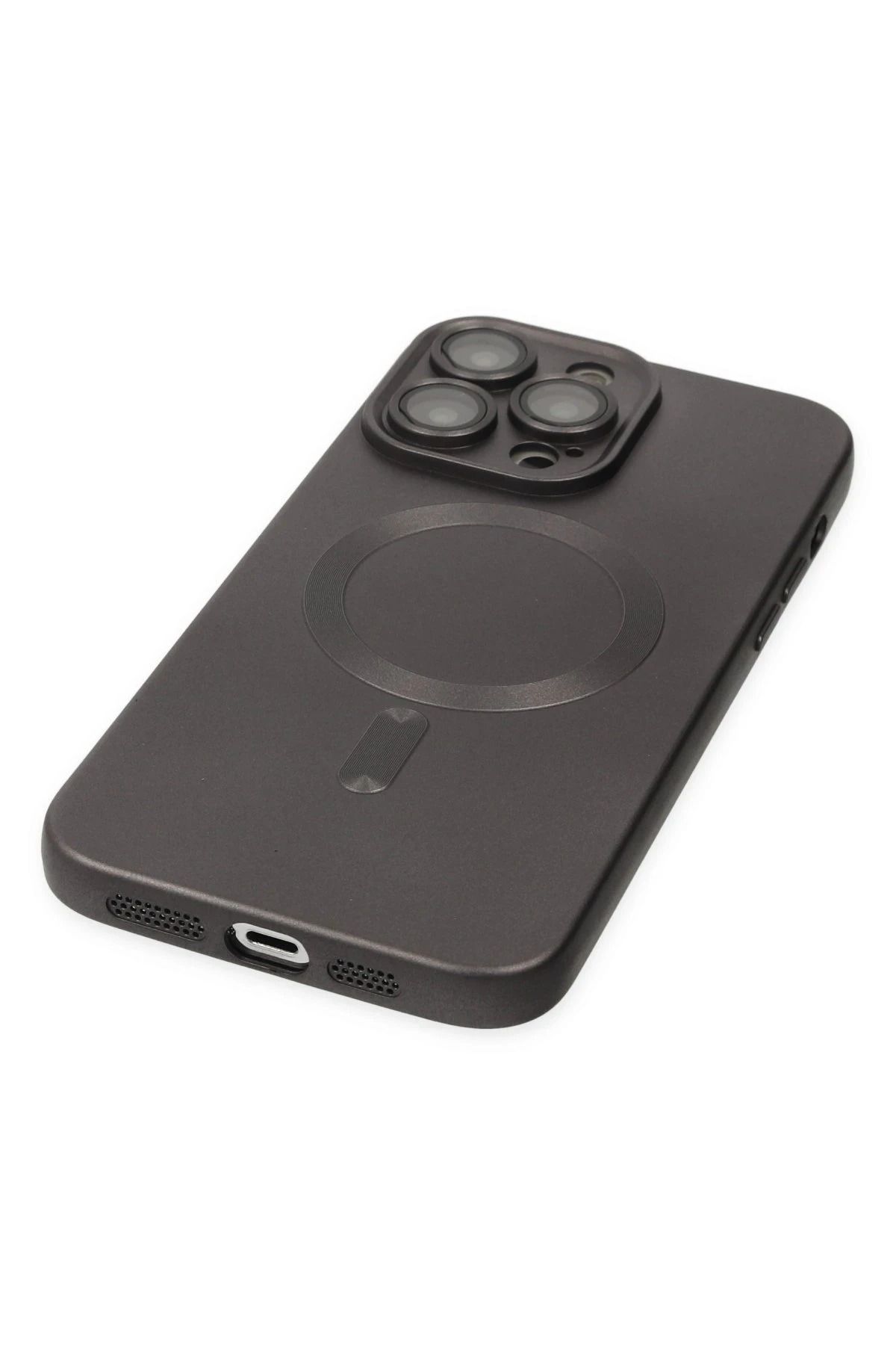 NewFace iPhone 13 Pro Max Kılıf Moshi Lens Magneticsafe Silikon - Füme BSTMY