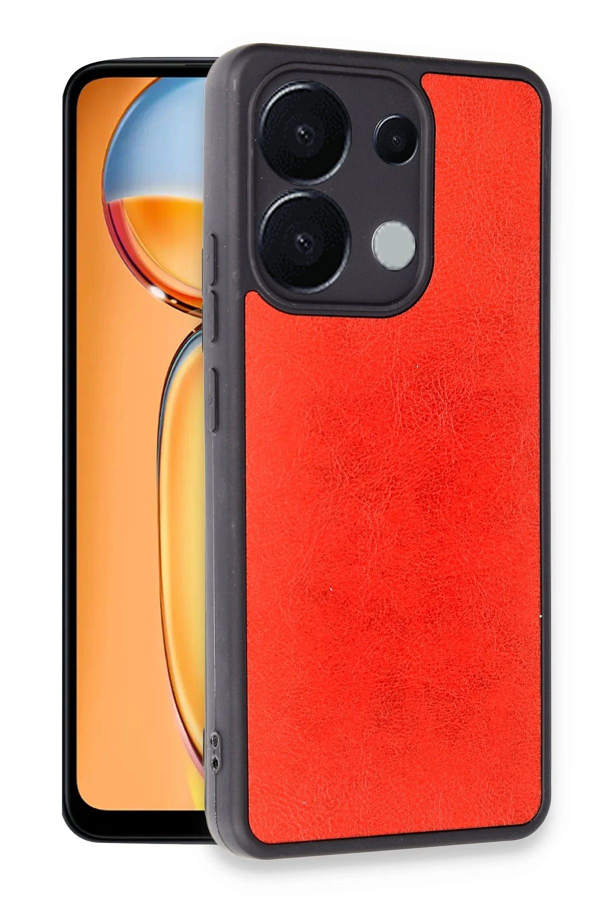 NewFace Xiaomi Redmi Note 13 4G Kılıf Aras Deri Kapak - Kırmızı SVLRS