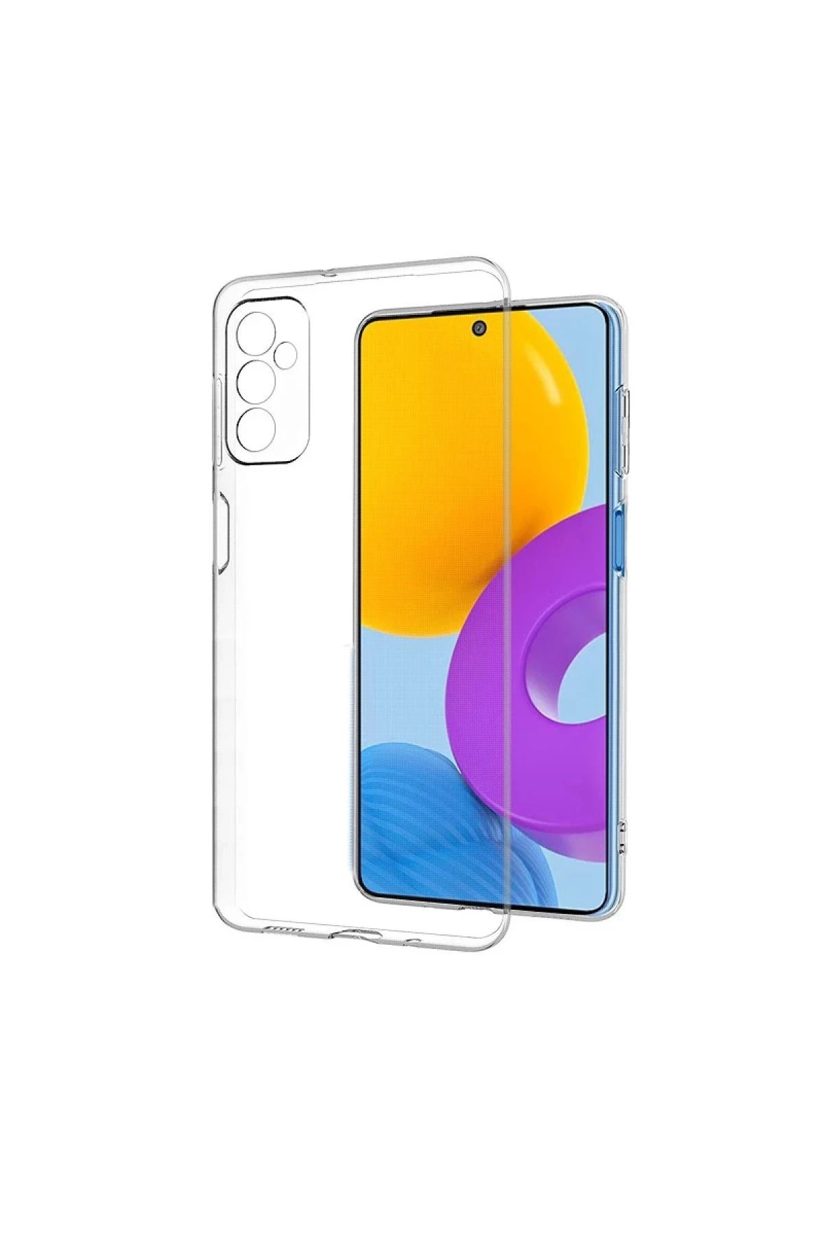 NewFace Samsung Galaxy M52 5G Kılıf Deluxe 2mm Şeffaf Silikon - Şeffaf BSTMY