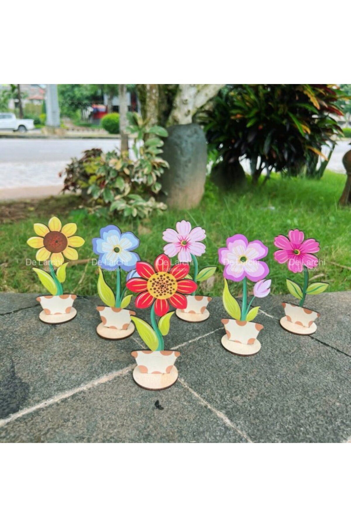 ZANAAT EVİ Anneler Günü Boyanabilir Ahşap Papatya – 3 mm Ham Ahşap (5li set halinde)