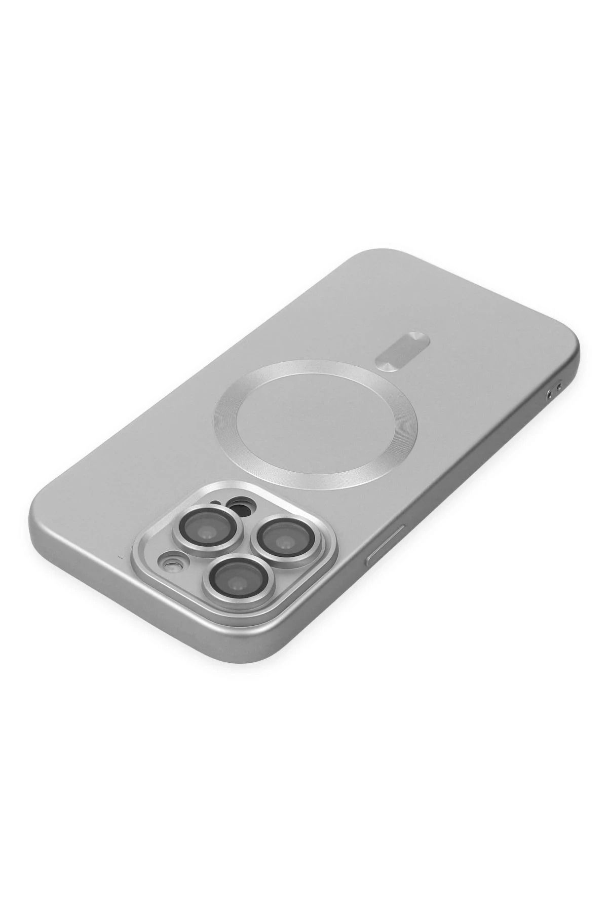 NewFace iPhone 13 Pro Kılıf Moshi Lens Magneticsafe Silikon - Gümüş BSTMY
