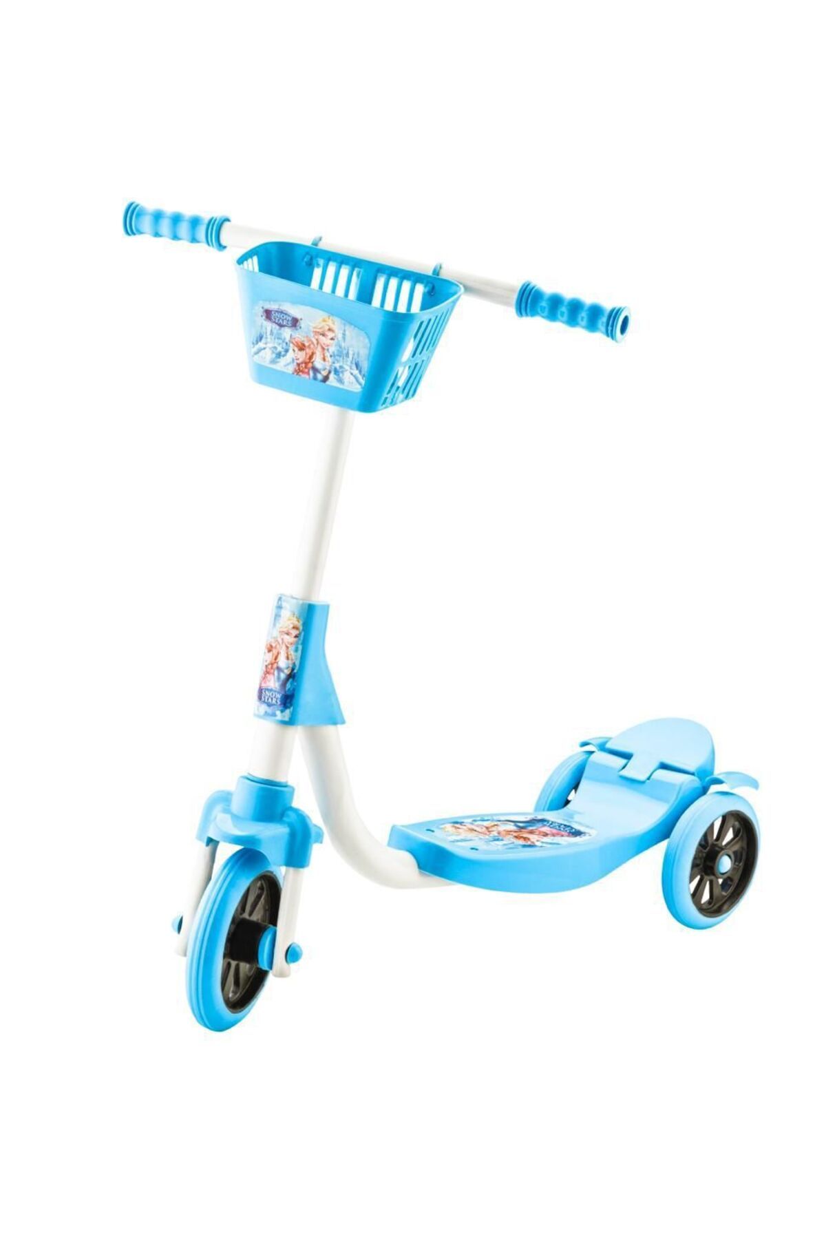 Beren Oyuncak ÜÇ TEKERLEKLİ MANUEL 3 KADEMELİ FROZEN ELSA KARLAR KRALİÇESİ AÇIK MAVİ SCOOTER