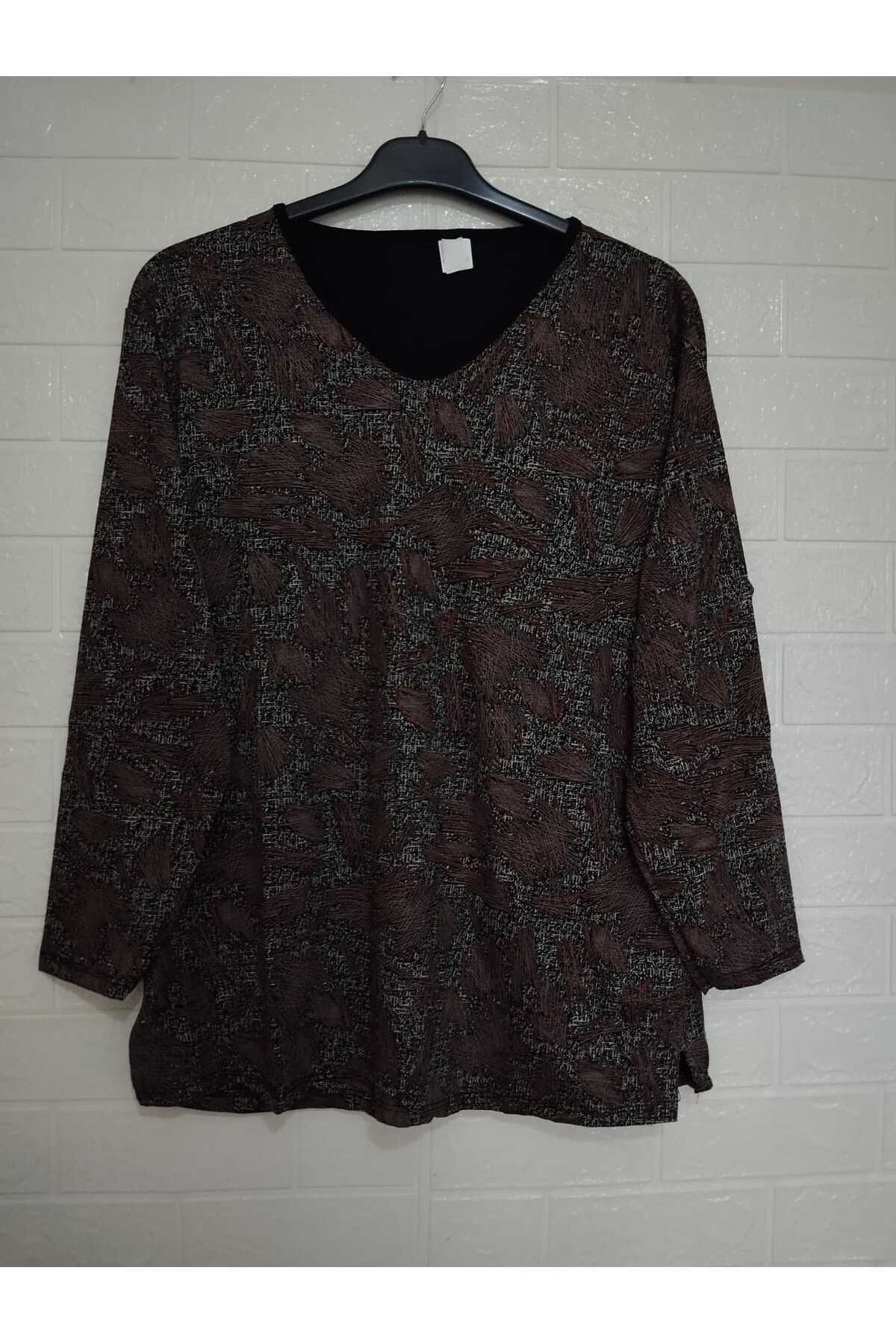 anne moda ankara Tam Yazlık UZUN KOLLU %95 Viskon Terletmez Bluz