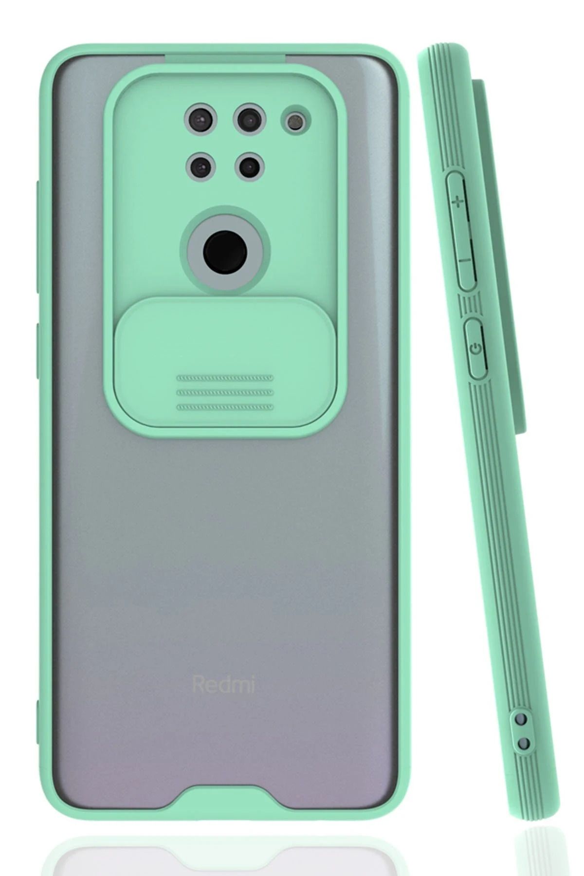 NewFace Xiaomi Redmi Note 9 Kılıf Platin Kamera Koruma Silikon - Açık Yeşil BSTMY