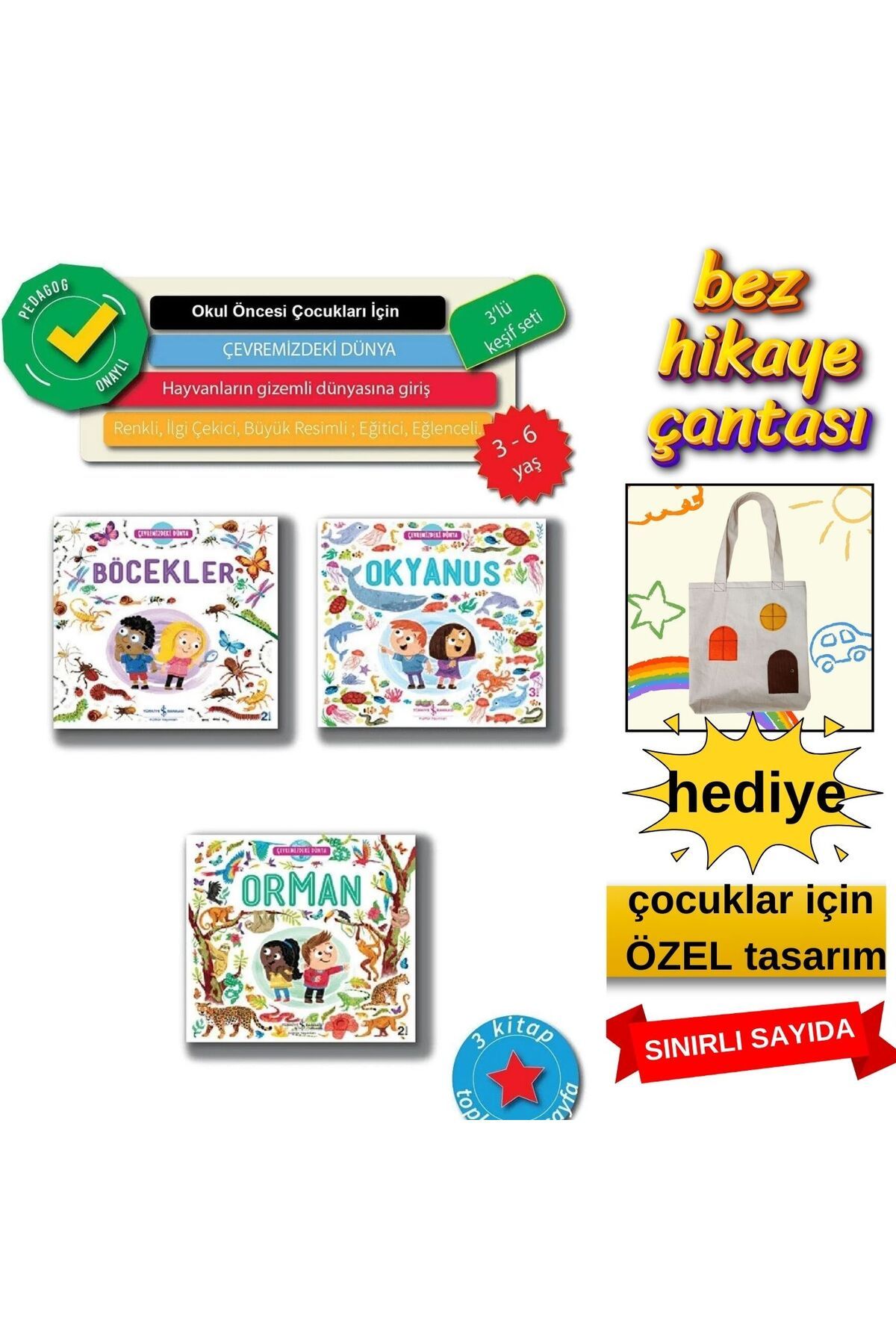 TÜRKİYE İŞ BANKASI KÜLTÜR YAYINLARI Çevremizdeki Dünya Serisi-|2-6 Yaş Renkli Resimli Set |Okul Öncesi ve İlk Okuma İçin