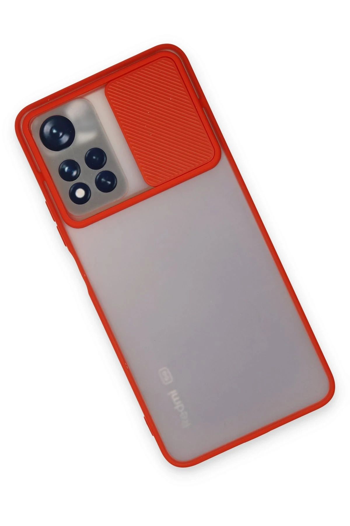 NewFace Xiaomi Redmi Note 11 Pro Plus 5G Kılıf Palm Buzlu Kamera Sürgülü Silikon - Kırmızı BSTMY
