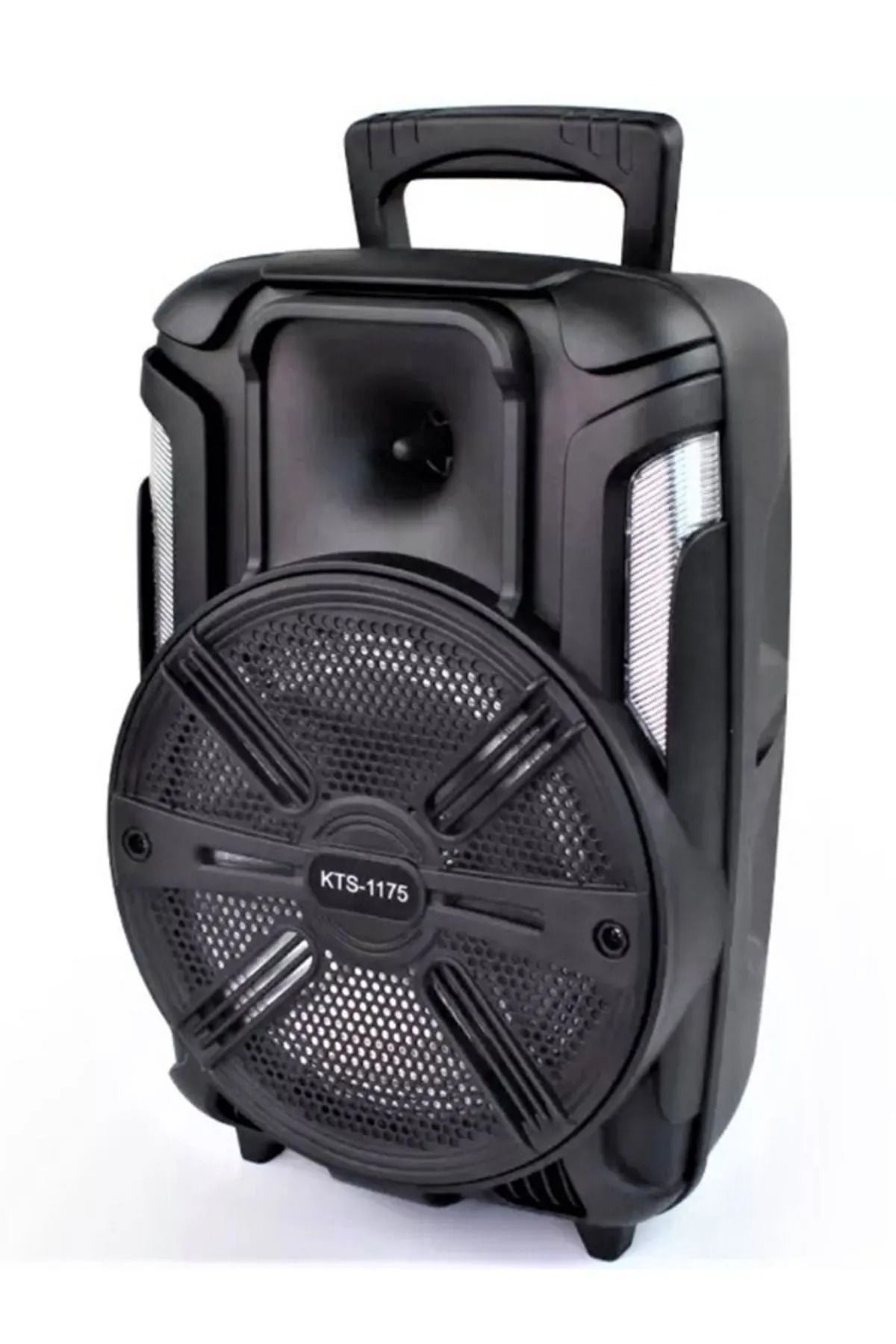 pusula KTS-1175 Büyük Bluetooth Hoparlör Parti Karaoke Mikrofonlu Ses Bombası 26cm Işıklı 8inç