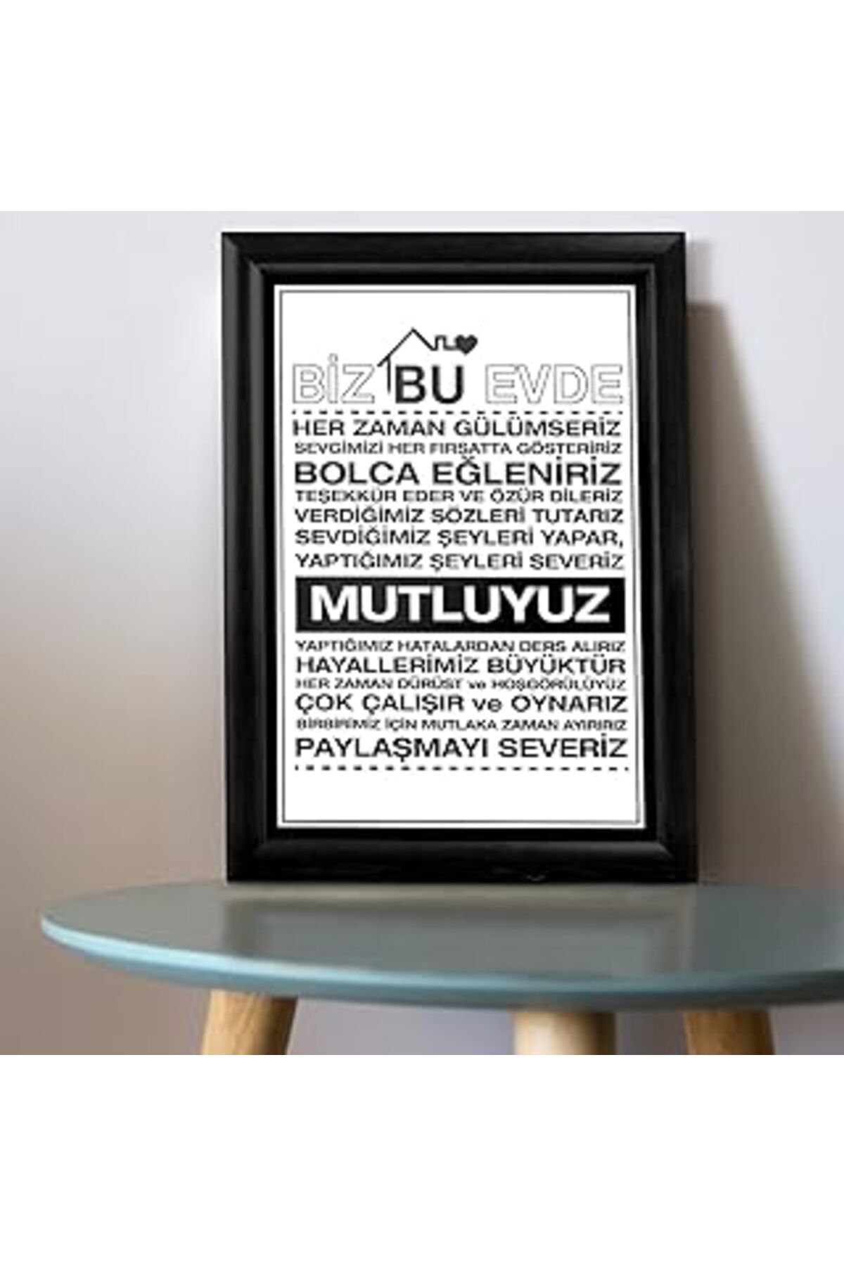 NZM TİCARET Ailenize Özel Dekoratif Ev Hediyesi Baskılı Çerçeve