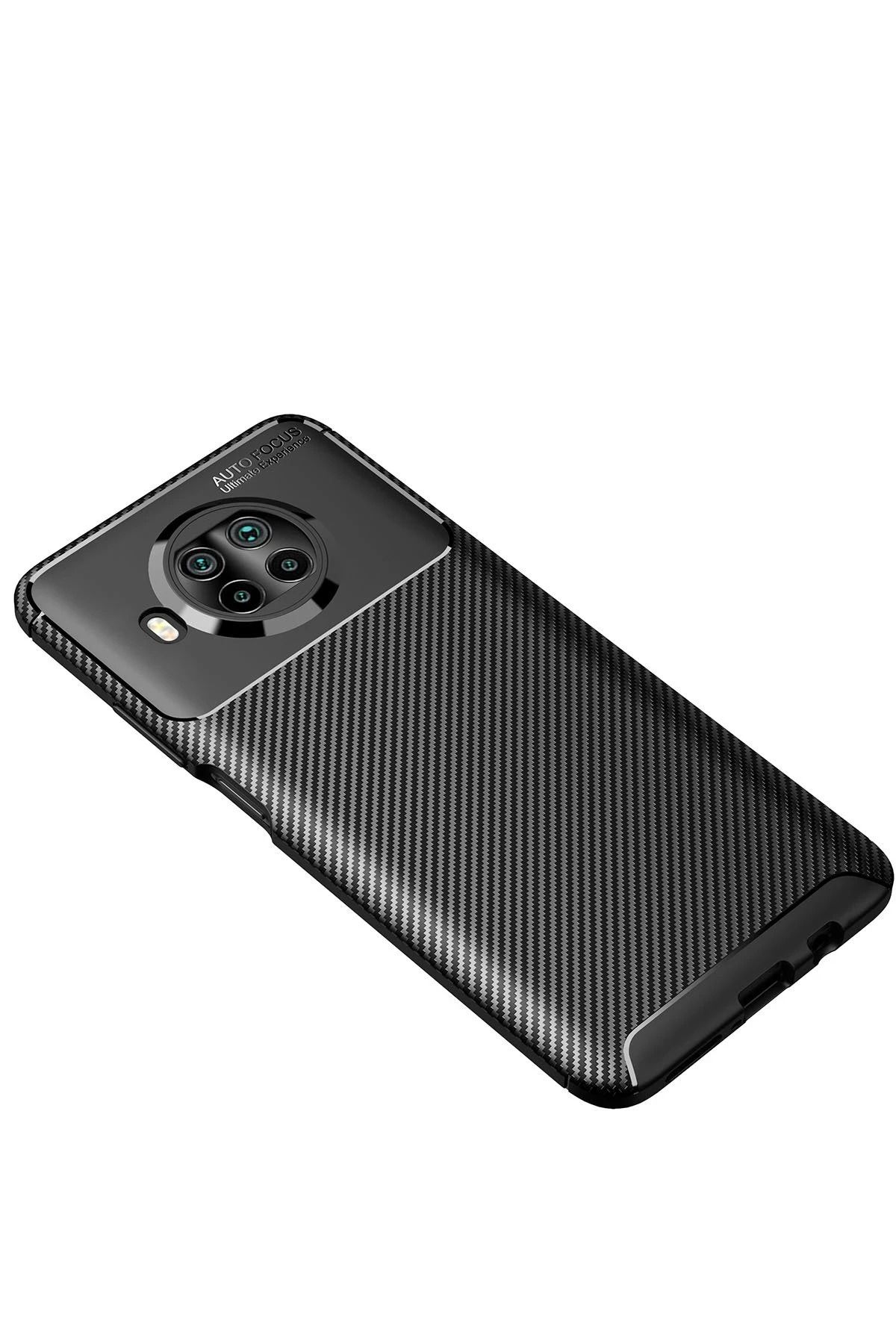 NewFace Xiaomi Mi 10T Lite Kılıf Auto Focus Karbon Kapak - Siyah BSTMY