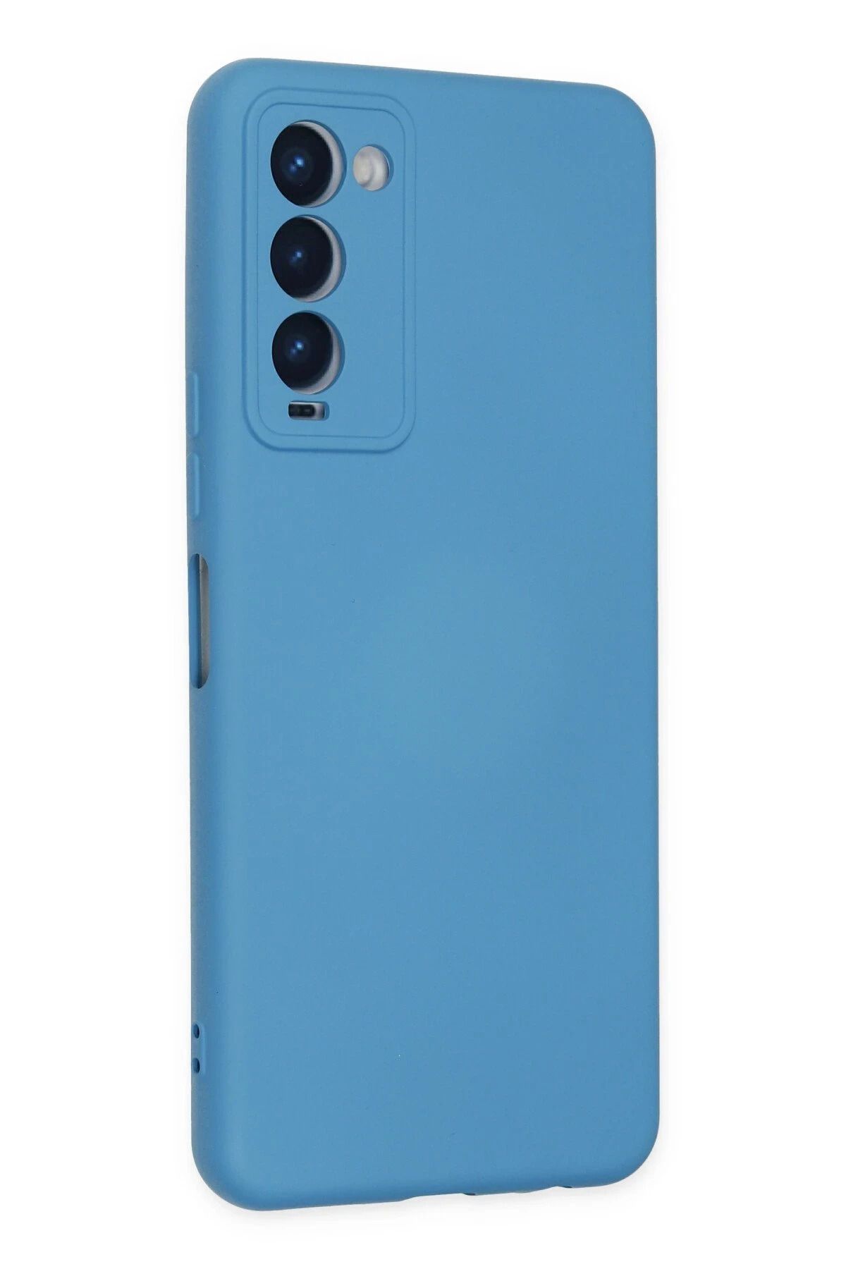 NewFace Tecno Camon 18 Uyumlu Kılıf Nano içi Kadife Silikon - Mavi BSTMY