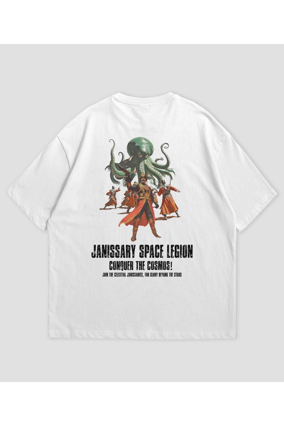 SVART WEAR Join Janissary Space Legion Tasarımlı Unisex Oversize T-shirt