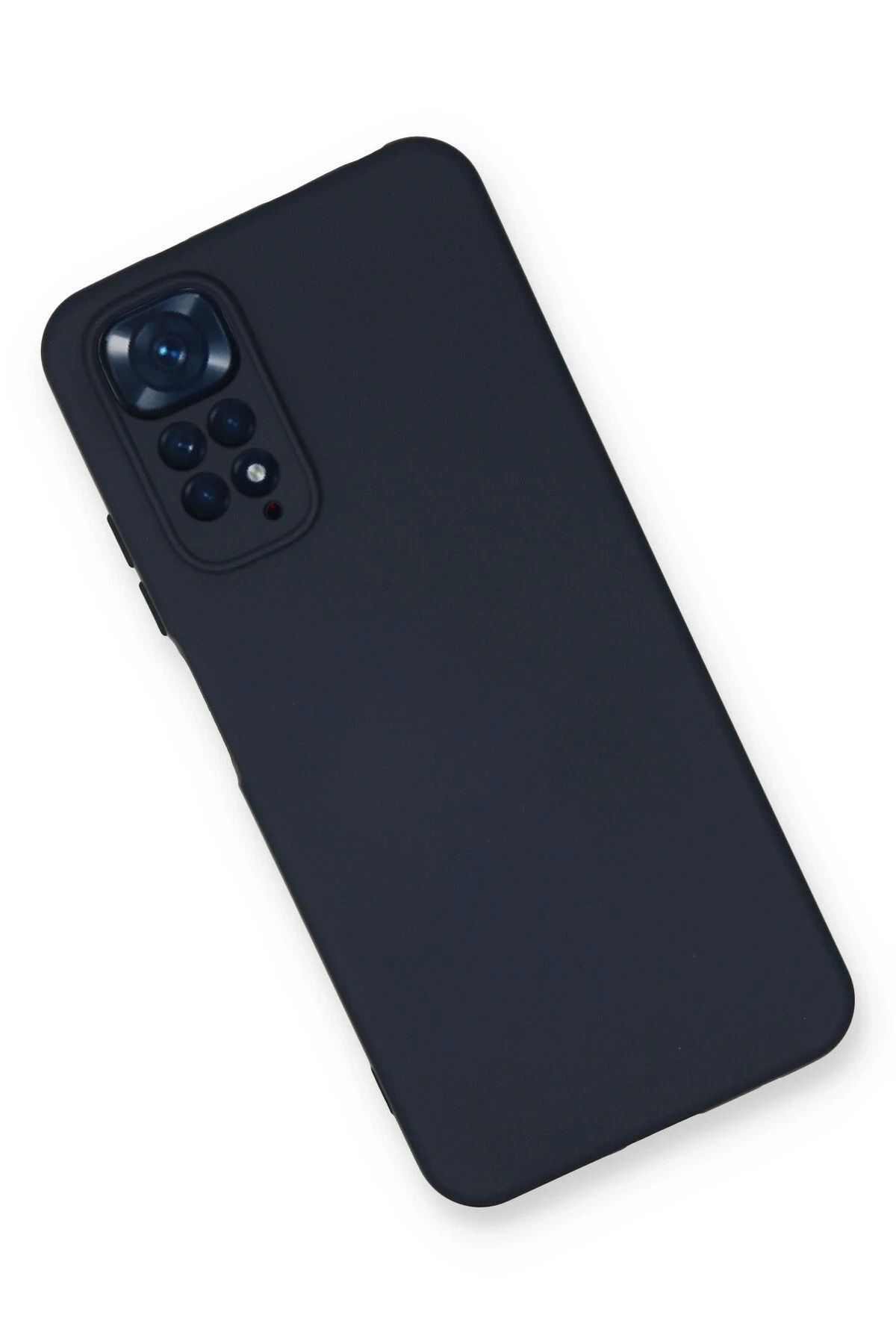 NewFace Xiaomi Redmi Note 11 Uyumlu Kılıf Nano içi Kadife Silikon - Lacivert BSTMY