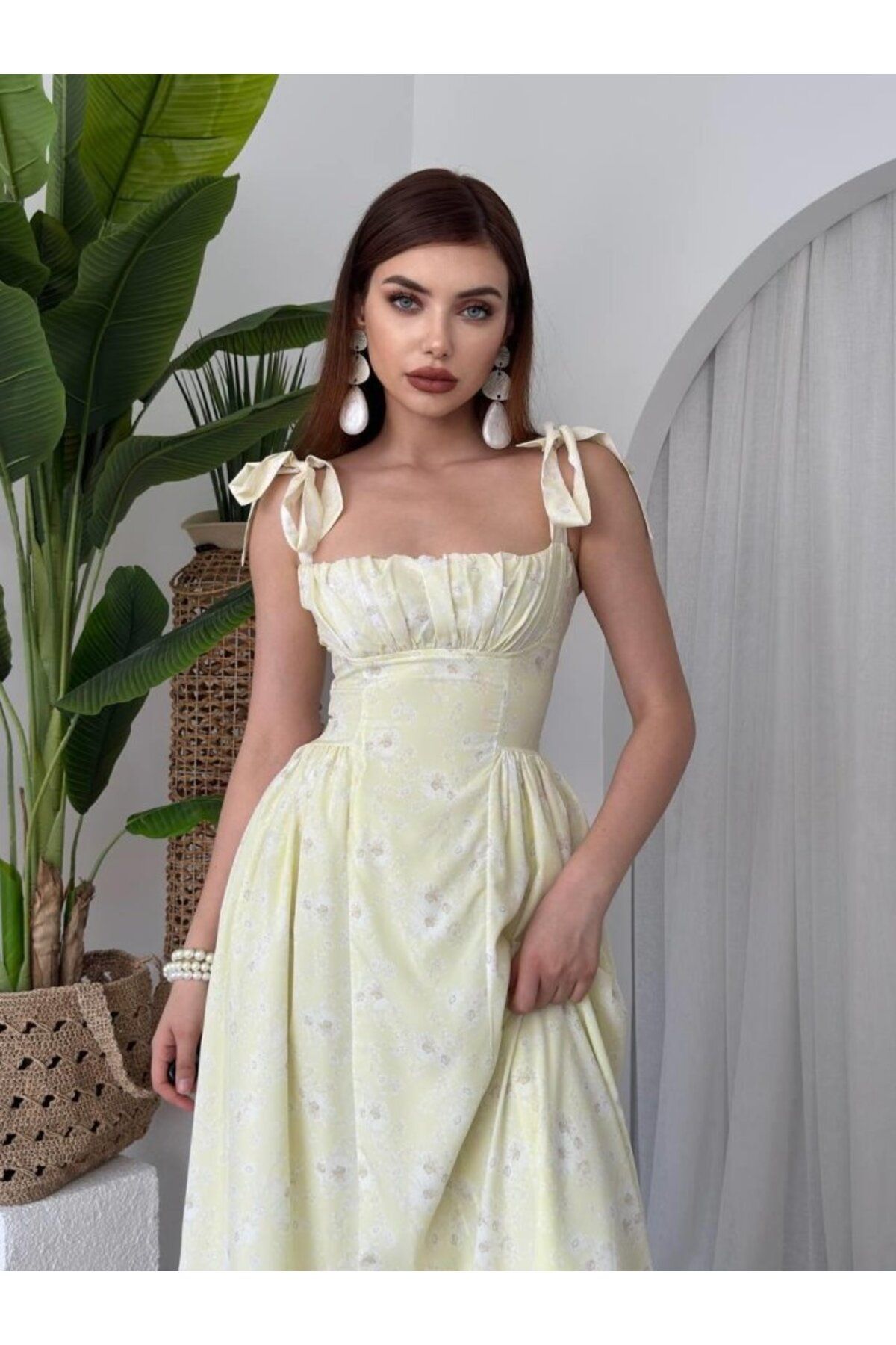 ARUZ MODA Khalesı Omuz Bağlamalı Elbise