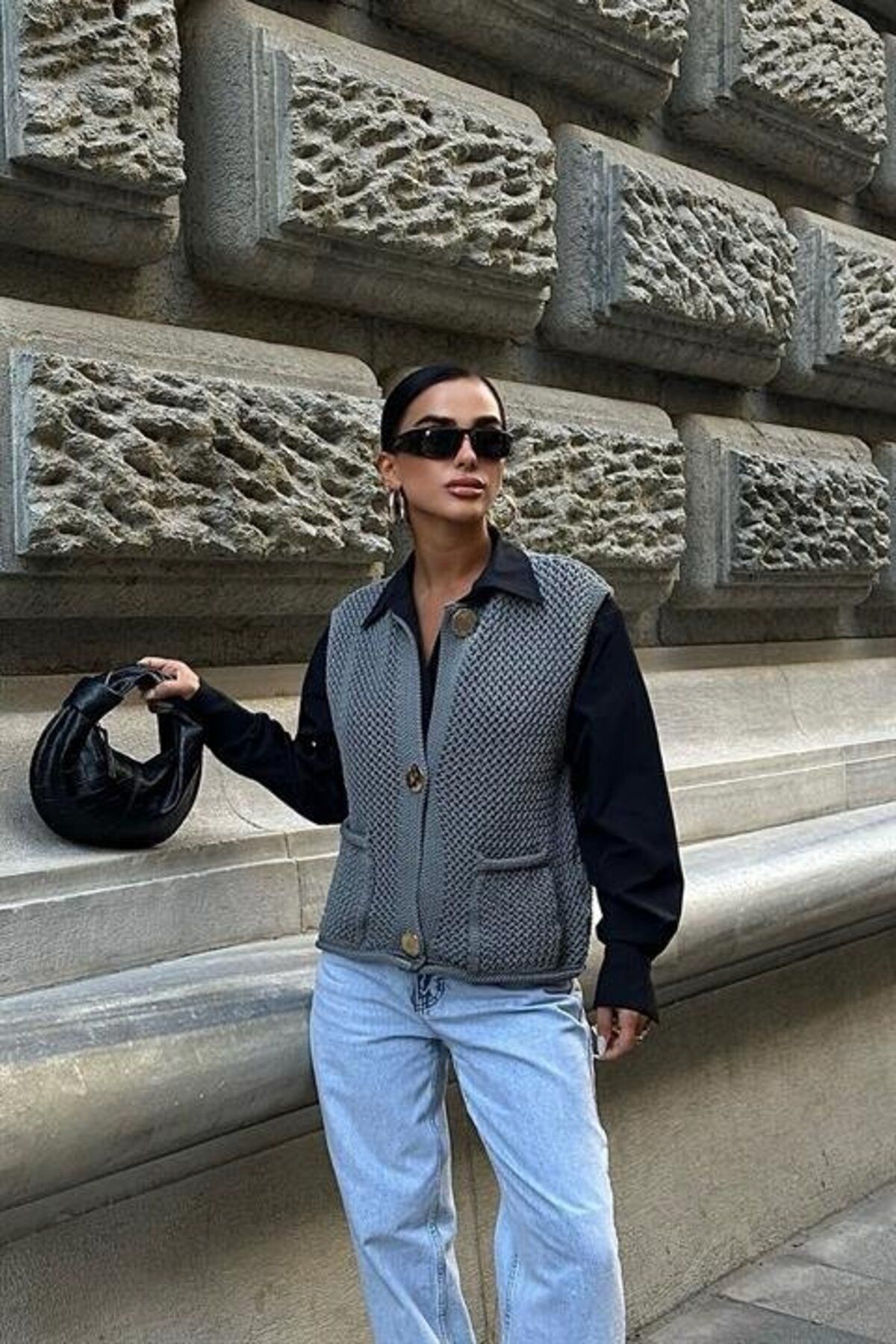 ARUZ MODA Ajurlu Triko Yelek 5175