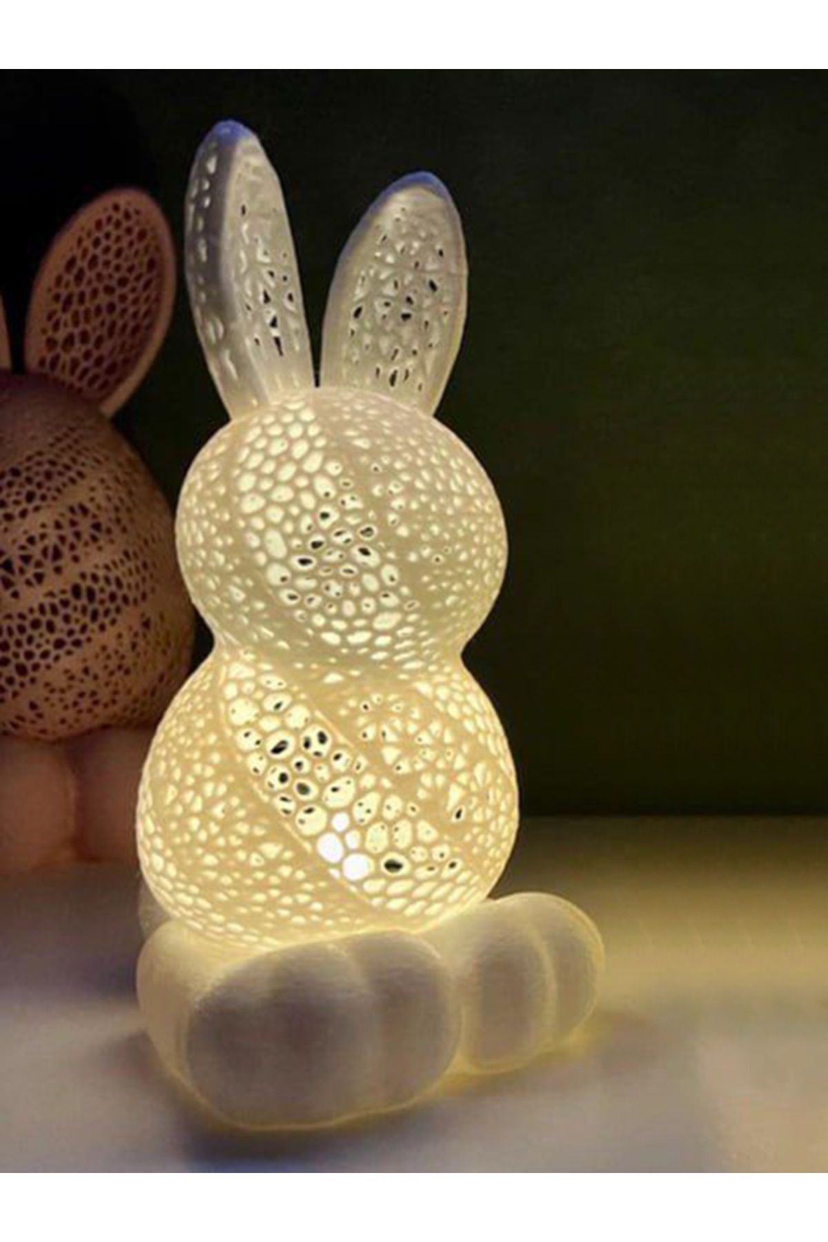 3D Tavşan Gece Lambası Gün Işığı Pilli