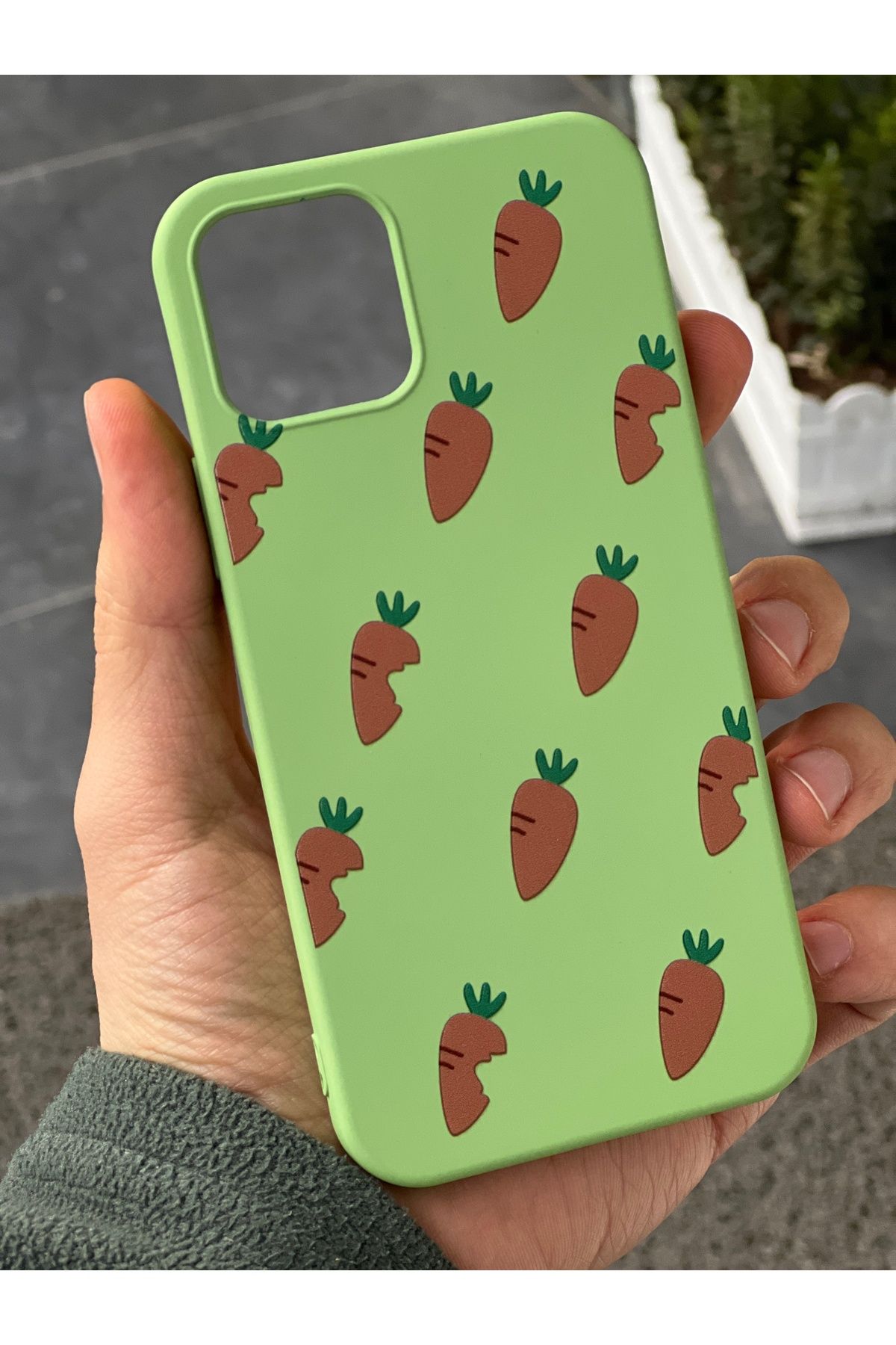 EDELFU iPhone 12 ve 12 Pro için Uyumlu Desenli Kadife Lansman Kapak içi Süet Dışı Silikon Koruyucu Kılıf