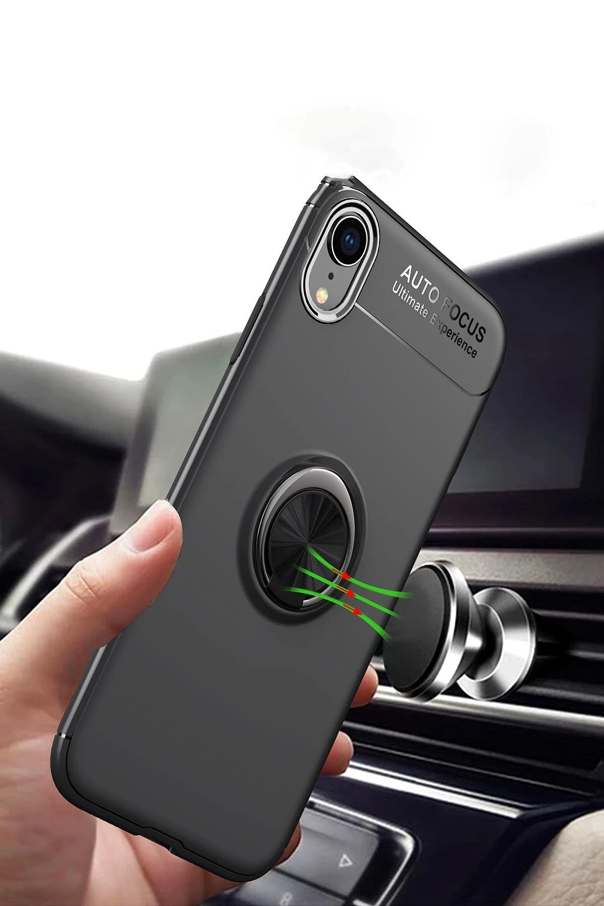 NewFace iPhone XR Kılıf Range Yüzüklü Silikon - Kırmızı GLSTD
