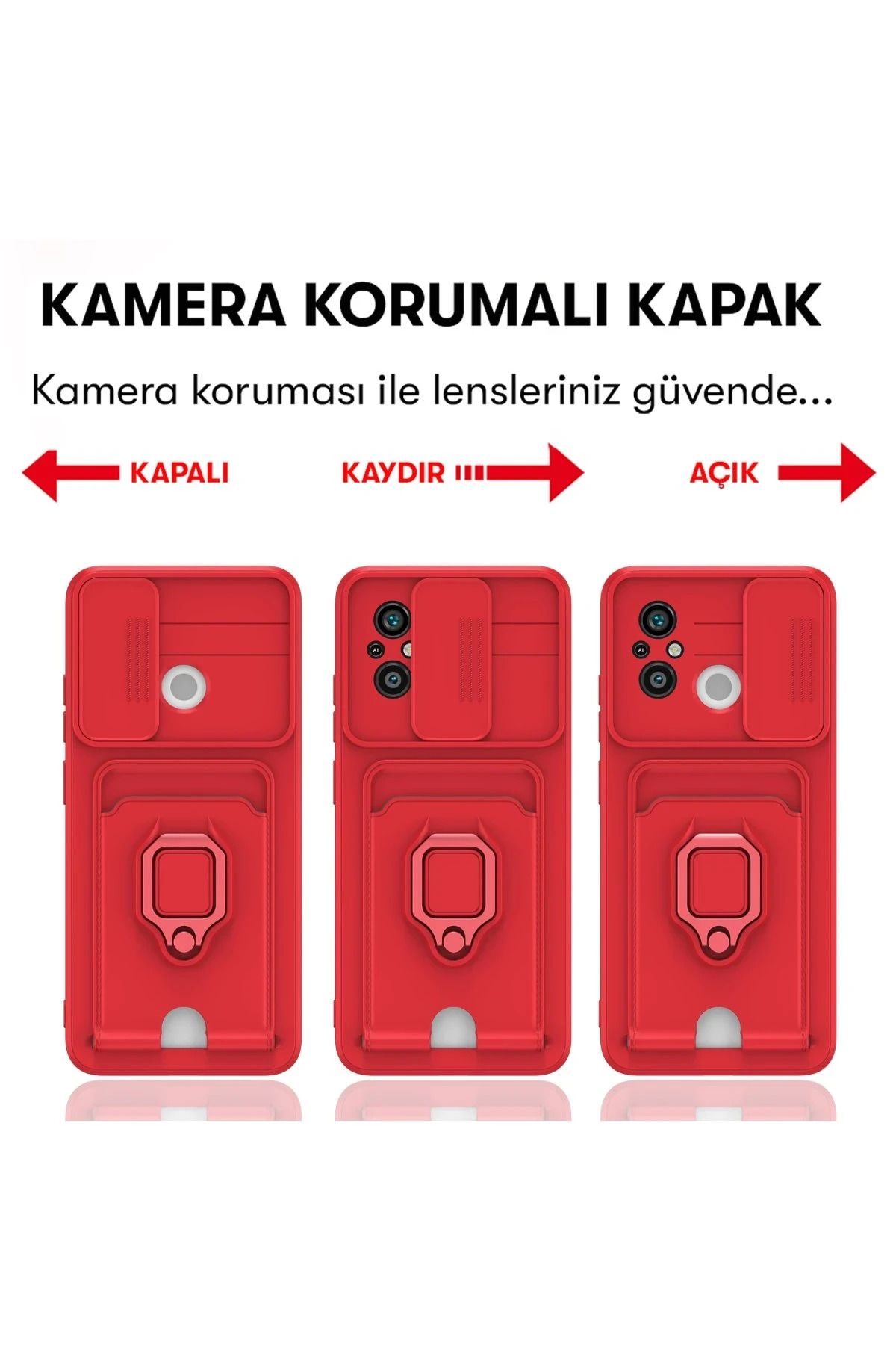 NewFace Xiaomi Redmi 12C Kılıf Zuma Kartvizitli Yüzüklü Silikon - Lacivert BSTMY