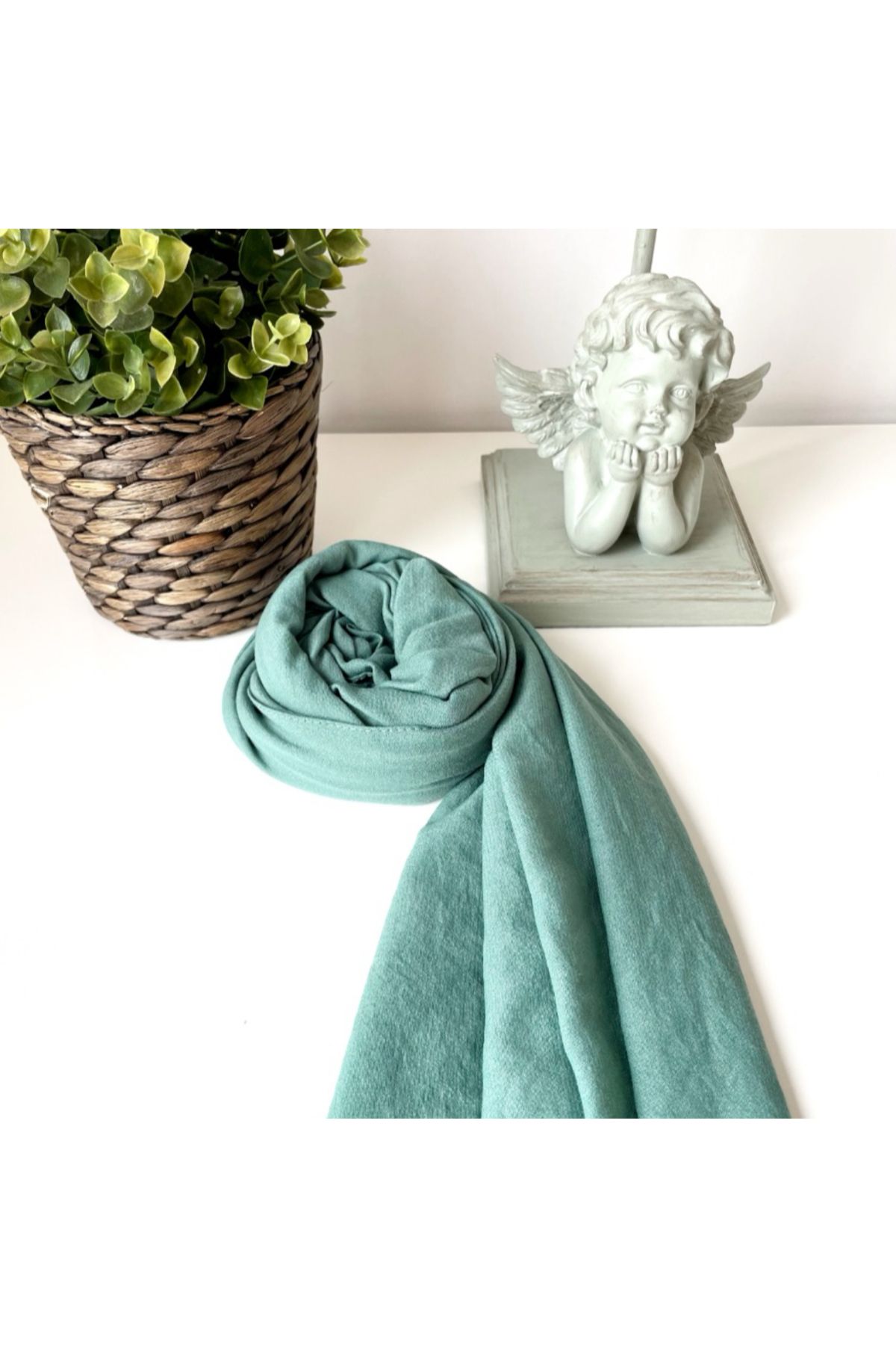 ELVİN SCARFS Düz Renk Yeşil Şal