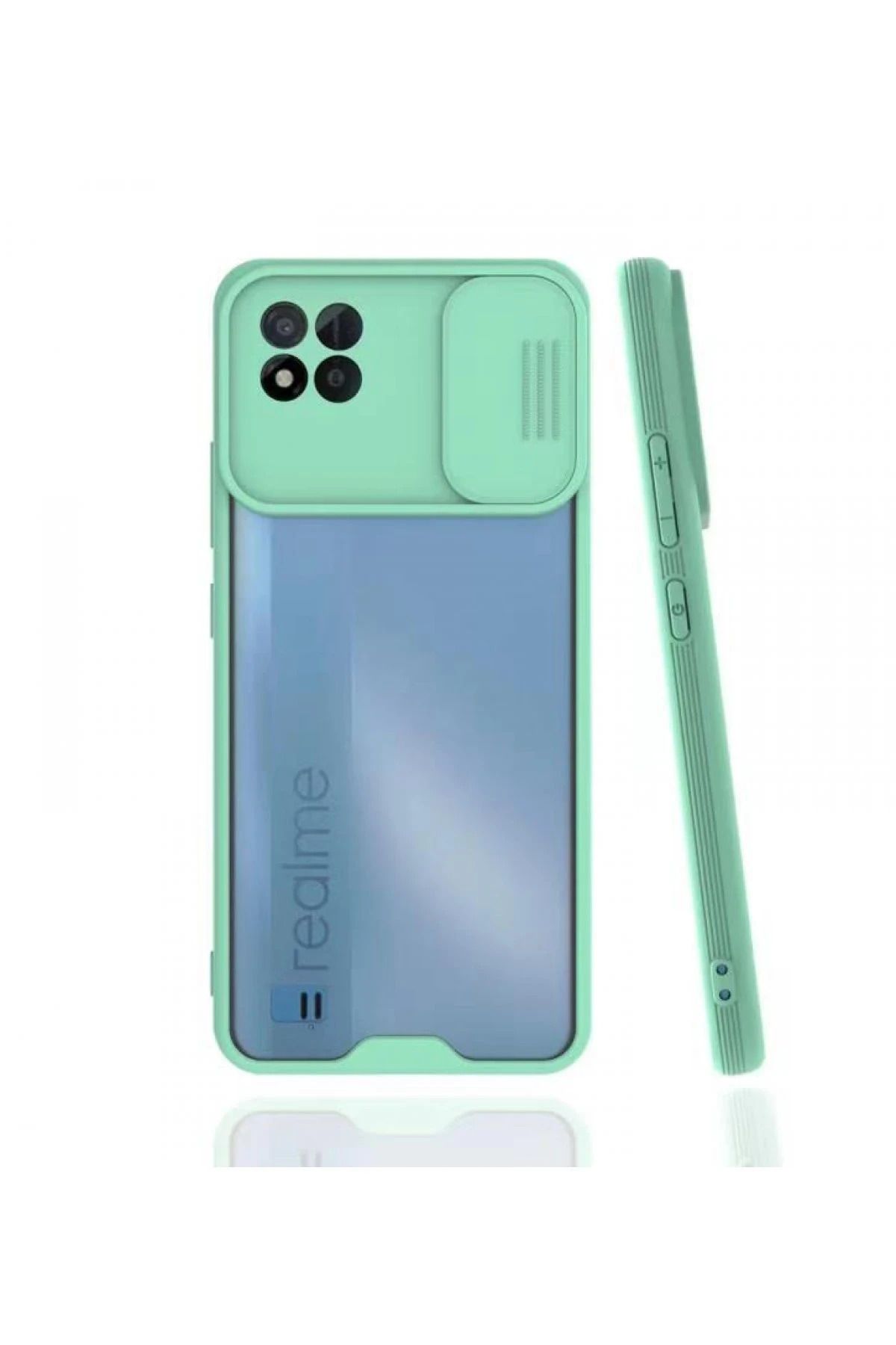 NewFace Realme C11 2021 Kılıf Platin Kamera Koruma Silikon - Açık Yeşil NRMSA
