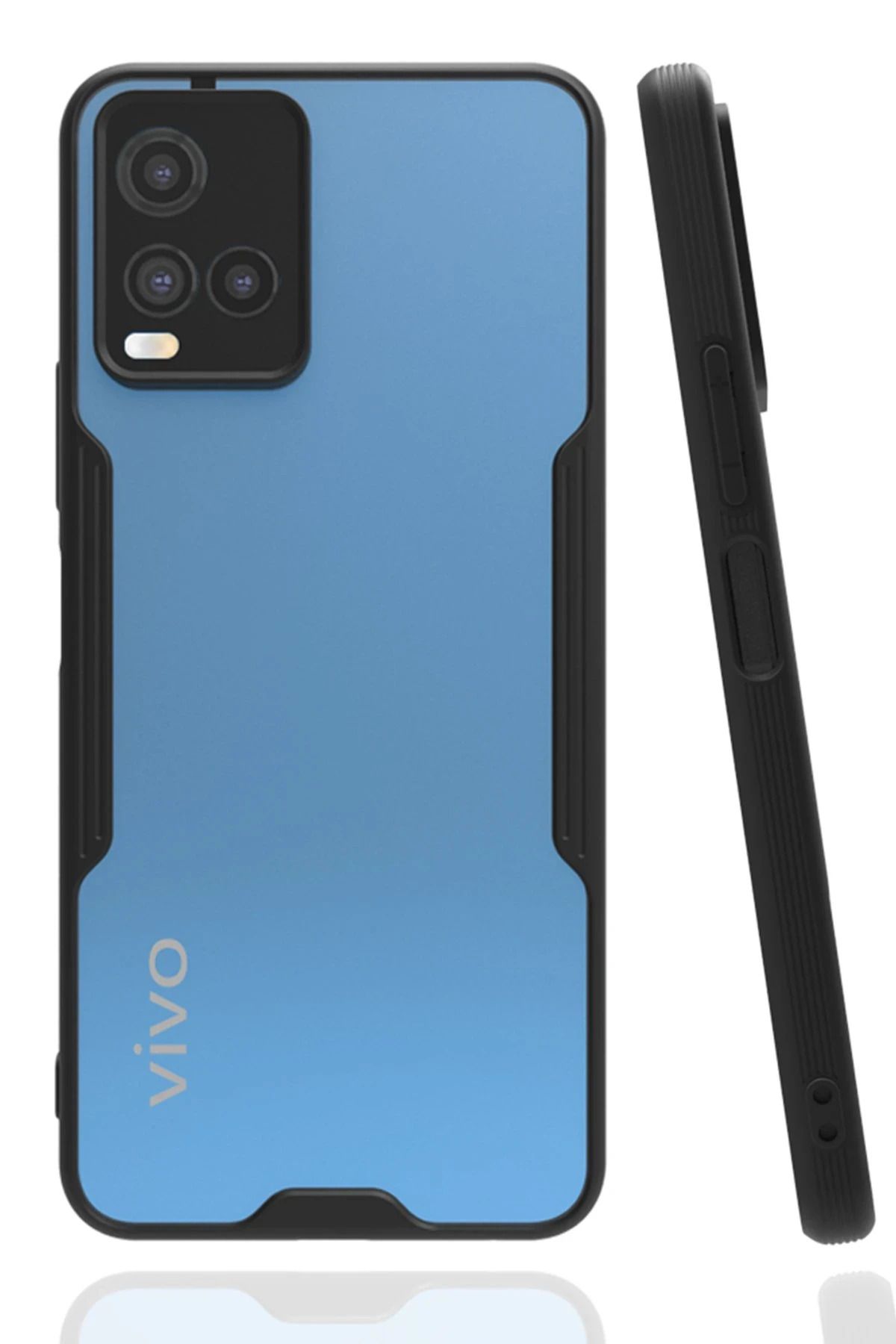 NewFace Vivo Y21S Kılıf Platin Silikon - Siyah BSTMY
