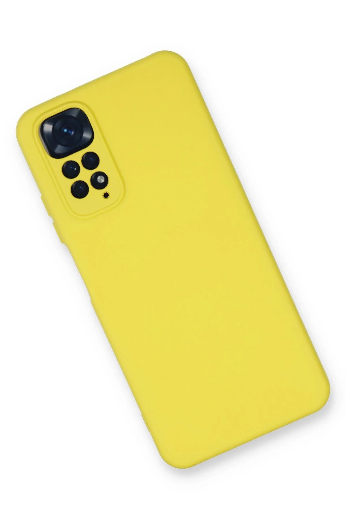 NewFace Xiaomi Redmi Note 11 Uyumlu Kılıf Nano içi Kadife Silikon - Sarı BSTMY