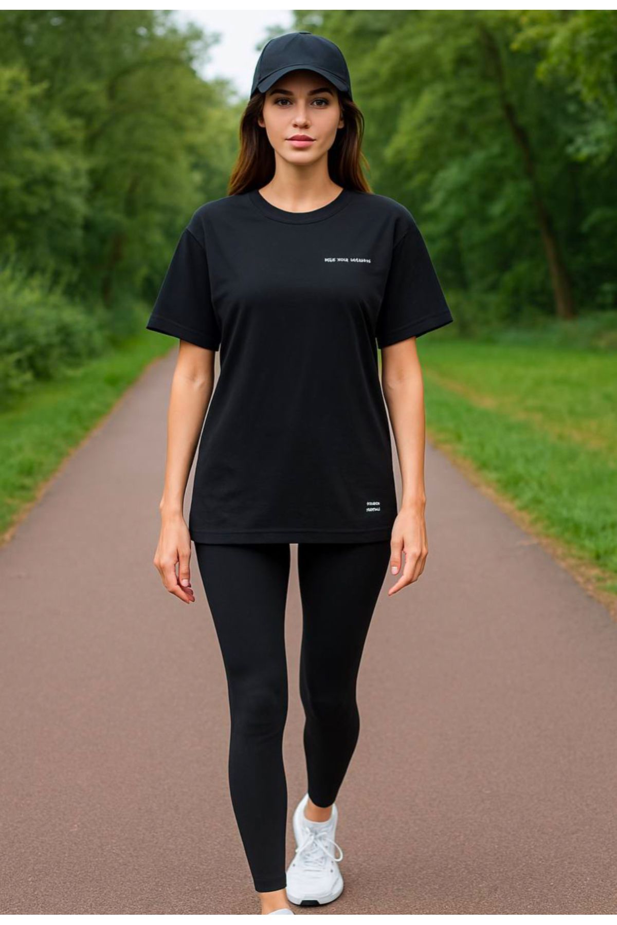 novalook Yanı Şeritli Tayt/T-shirt Takım
