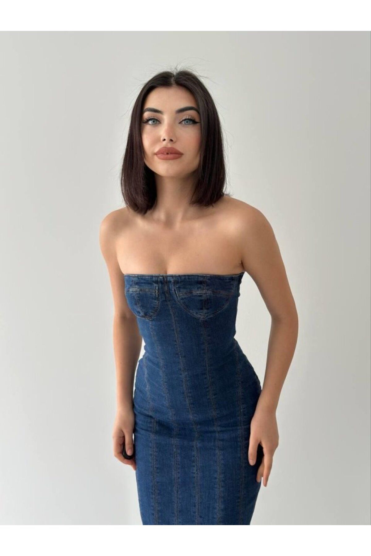 ARUZ MODA Ener Straplez Elbise