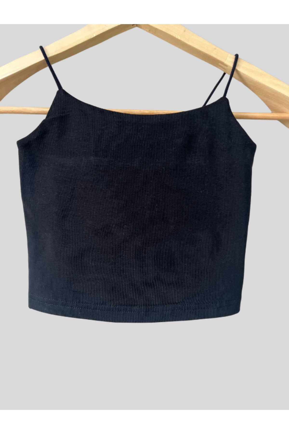 Damla Kadın İp Askılı Pamuklu Crop Top Büstiyer Bluz Atlet